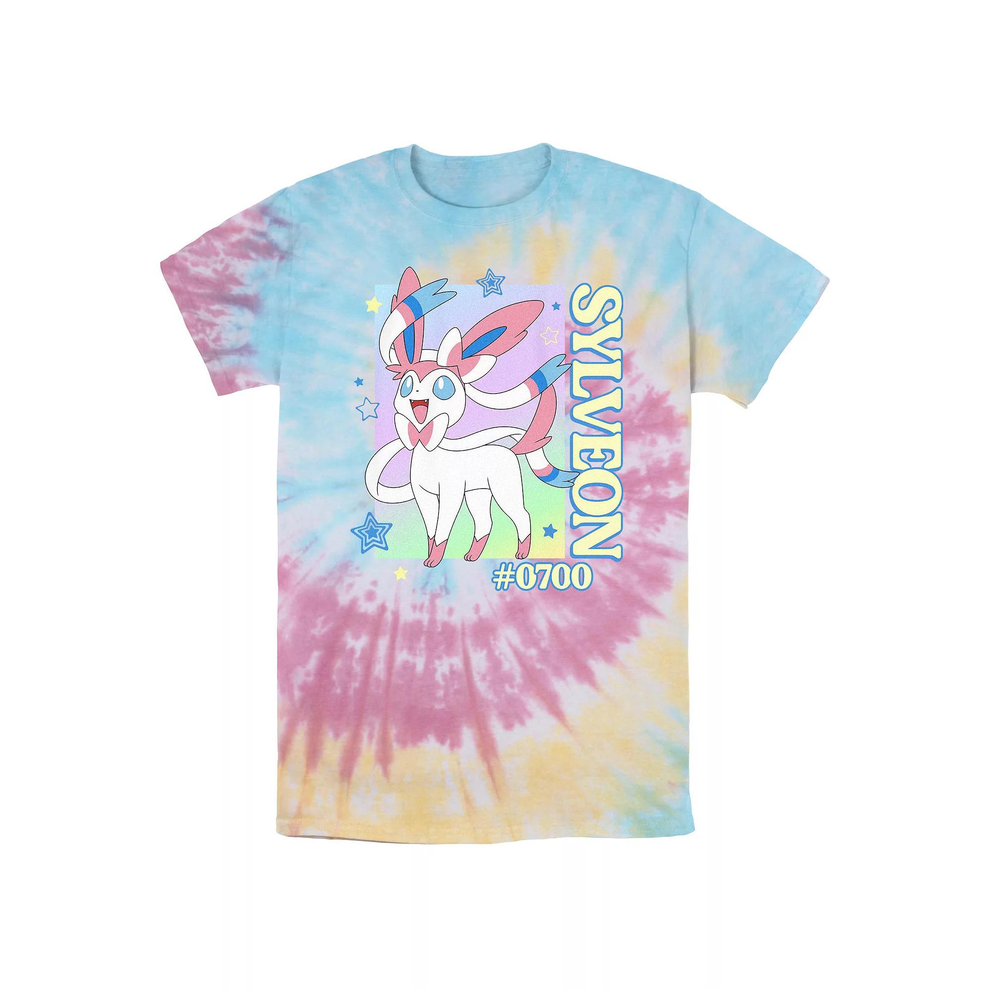 Men's Pokemon Sylveon Poster Tie Dye Graphic Tee, Size: Small, Blue Pink Light Yellow Product Image