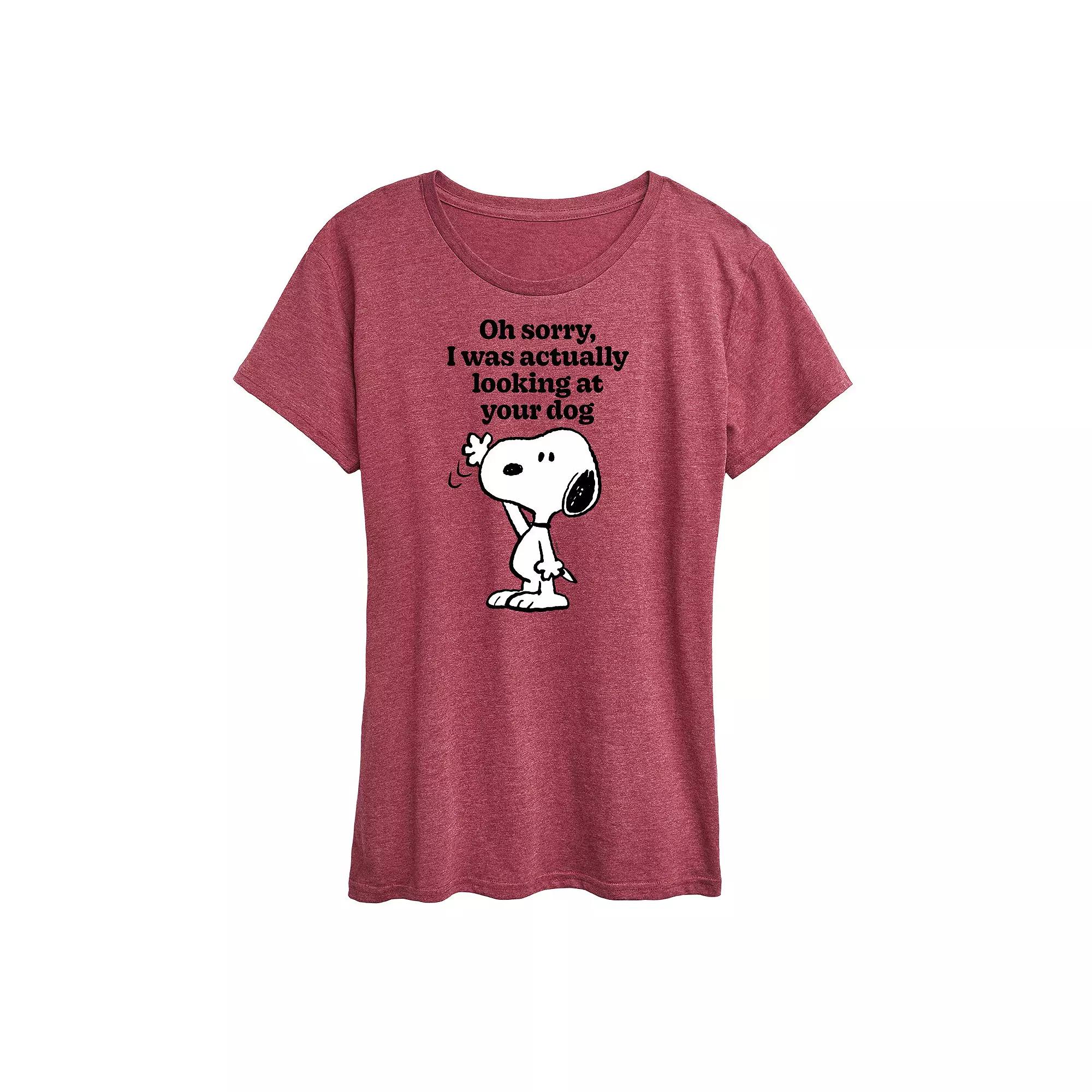 Women's Peanuts Snoopy Looking At Your Dog Graphic Tee,  Product Image