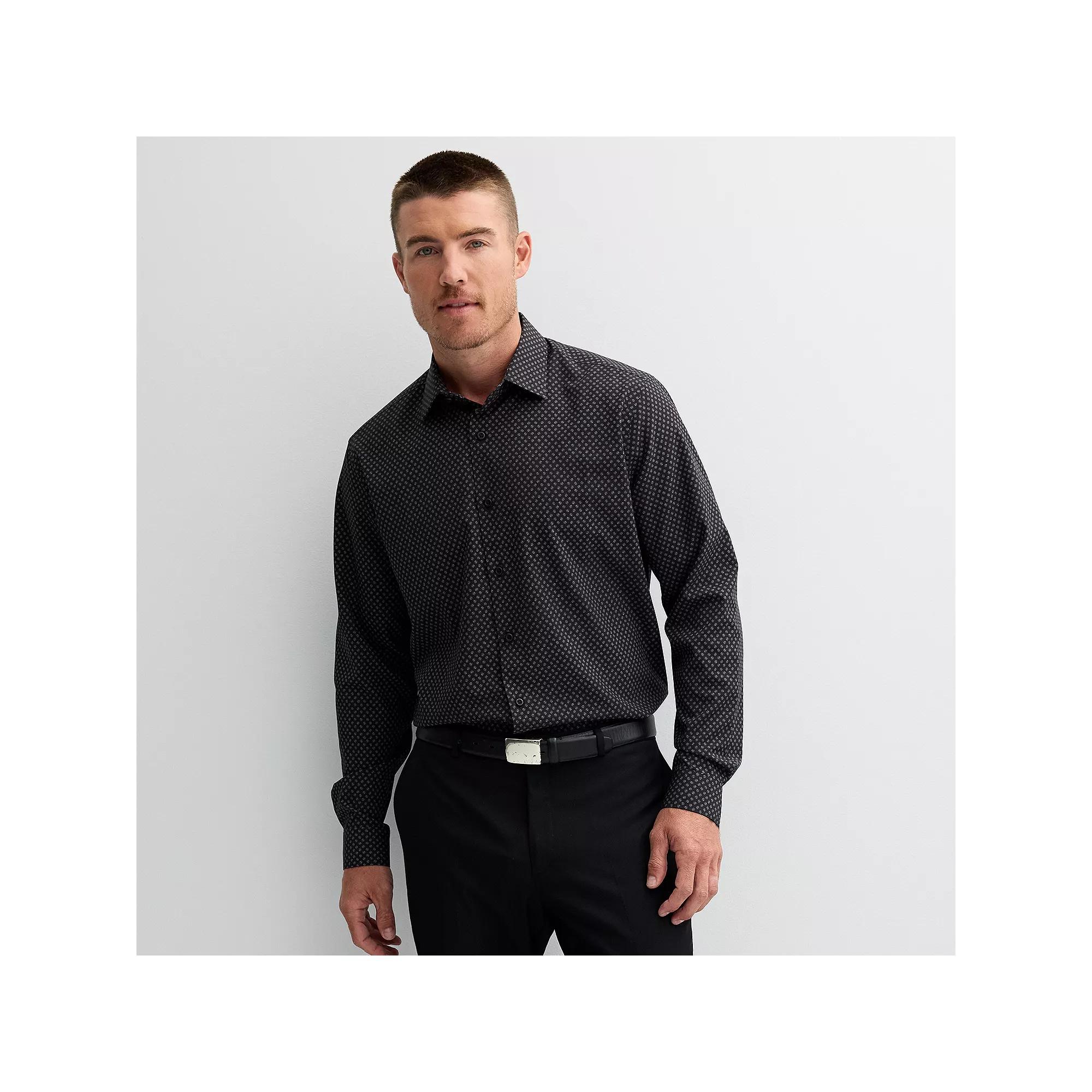 Men's Apt. 9® Performance Regular-Fit Wrinkle Resistant Dress Shirt, Size: XL-36/37, White Geo Floral Product Image