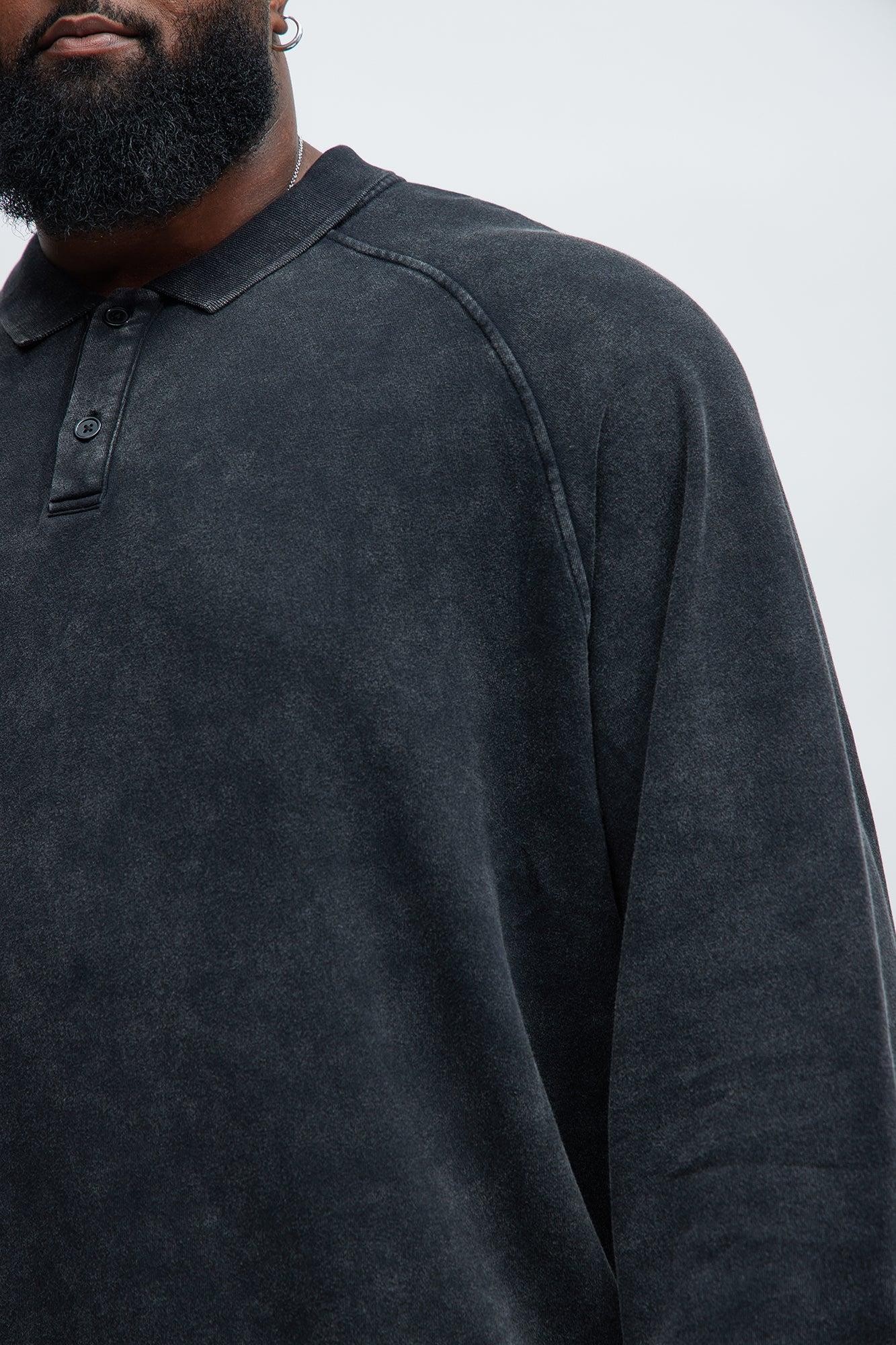 Tyson Late Night Raglan Long Sleeve Polo - Black Product Image