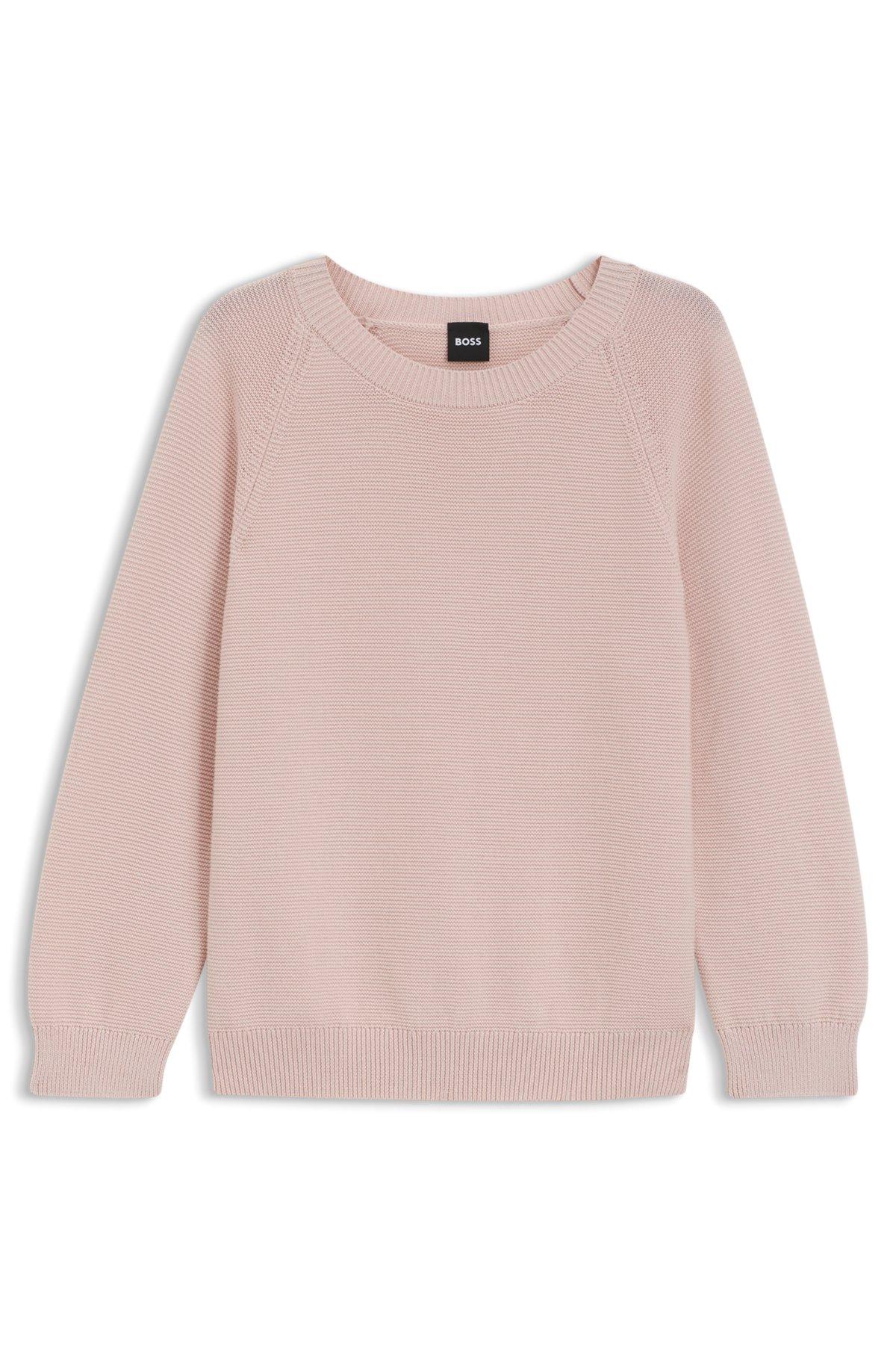 BOSS - Knitted sweater in pure cotton - Light Purple Product Image