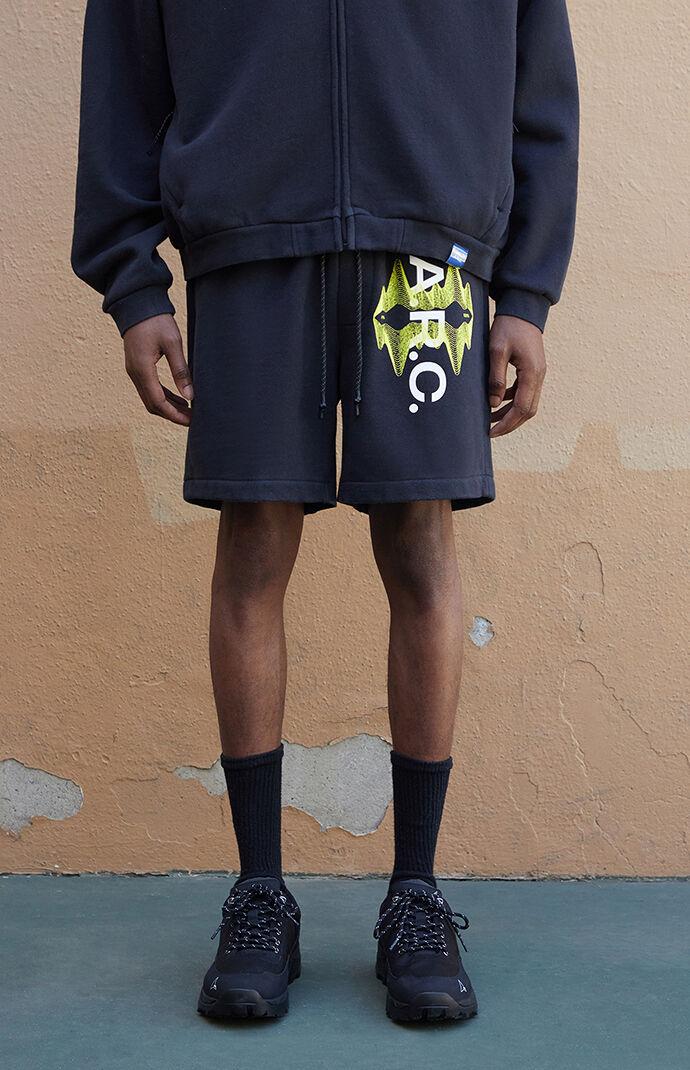 Black Vintage Wash Heavyweight Fleece Sweat Shorts Product Image