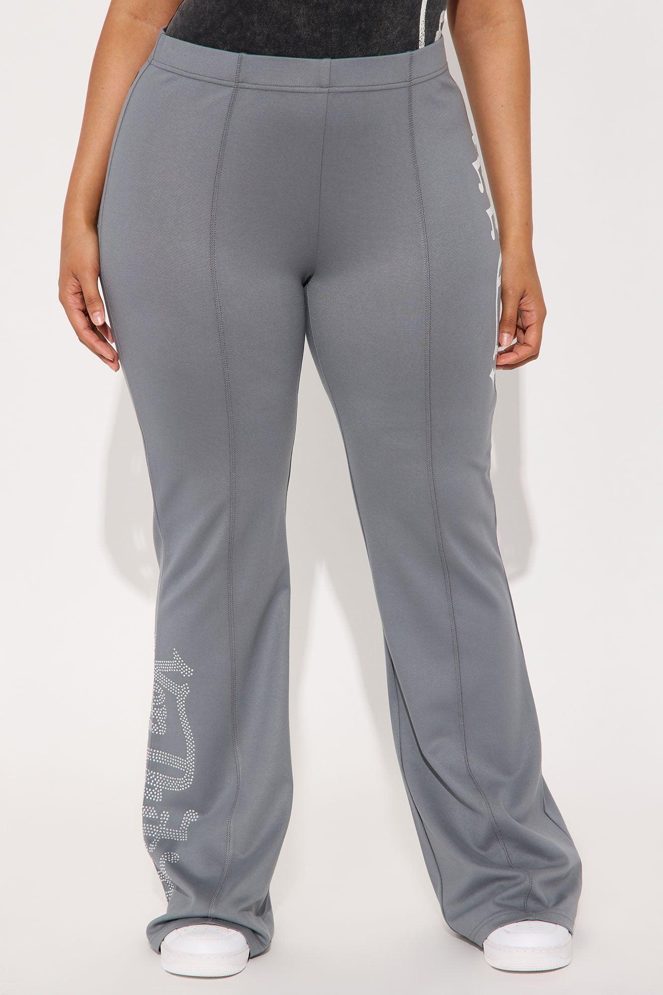 Von Dutch Rhinestone Washed Flared Pant - Charcoal/combo Female Product Image