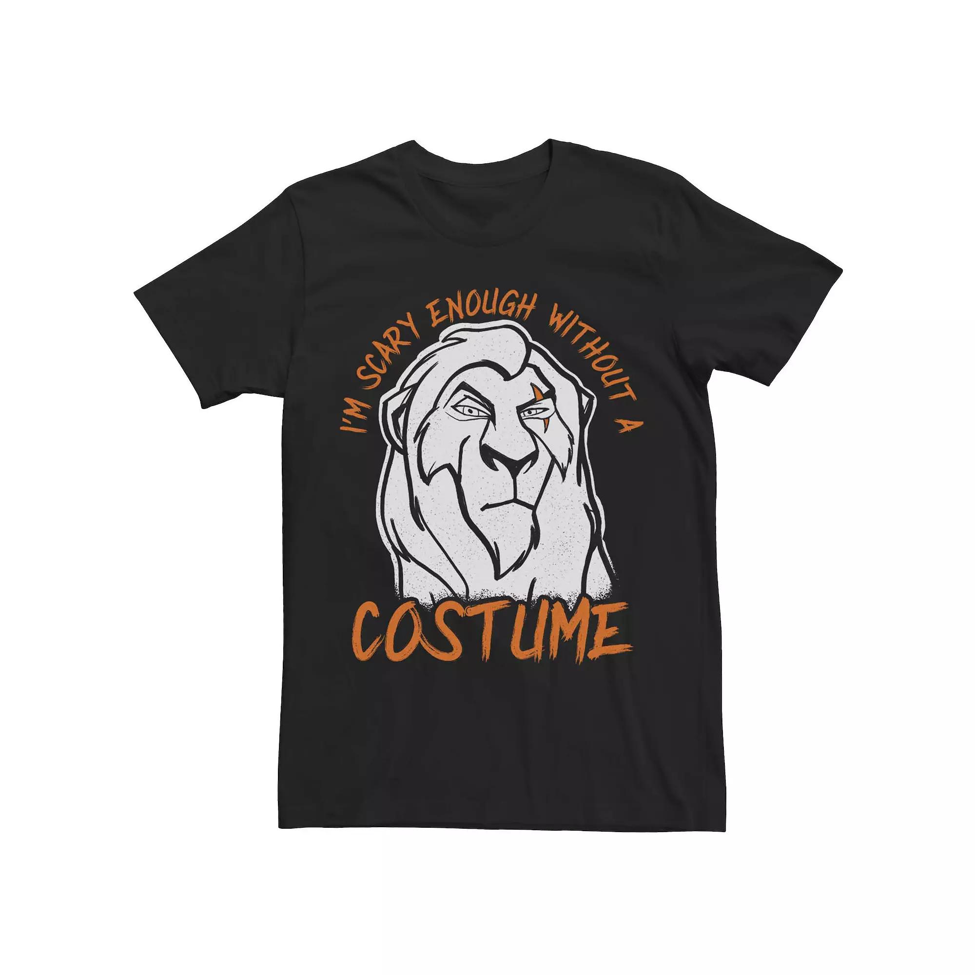Disney's The Lion King Scar Men's Scary Enough Without A Costume Tee,  Product Image