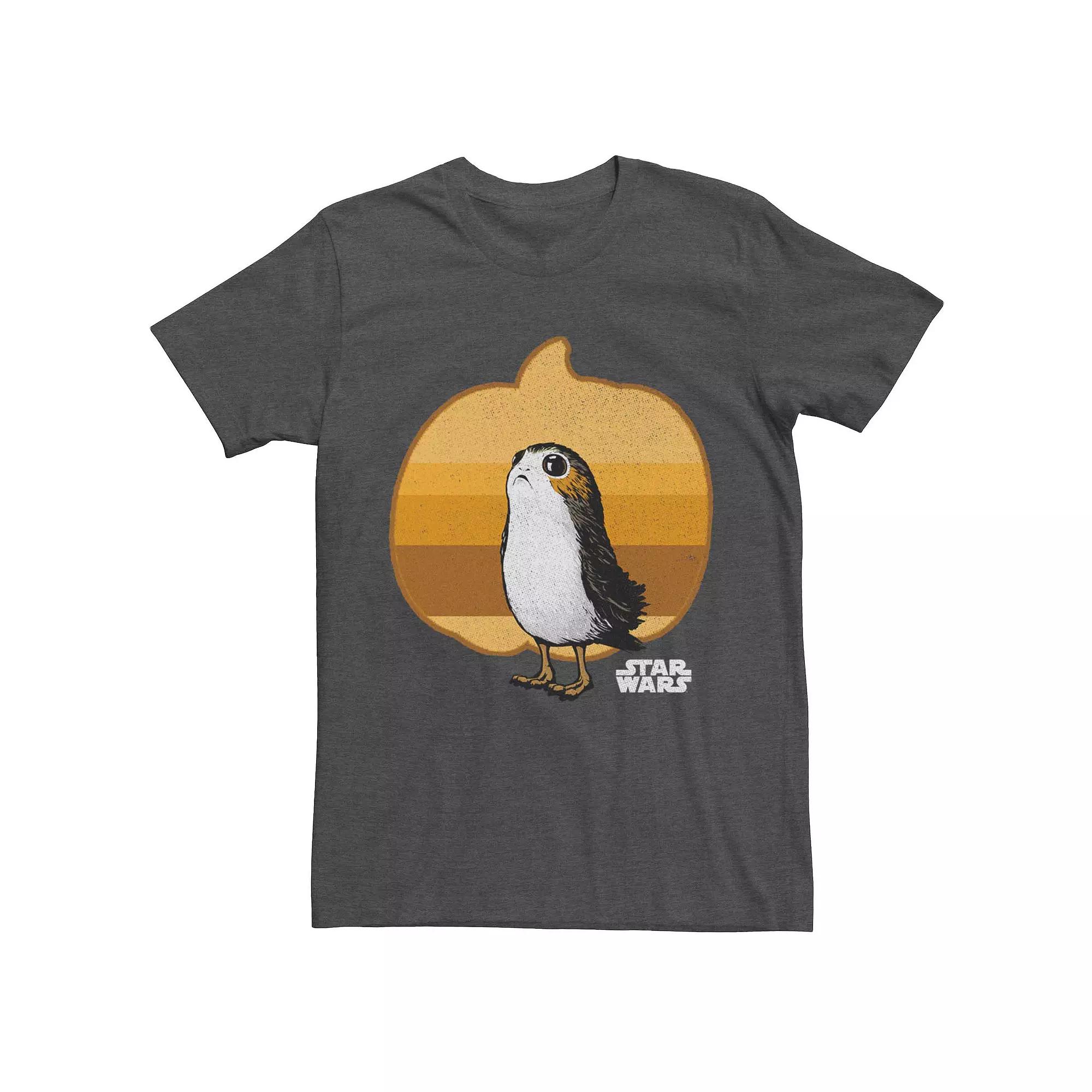 Men's Star Wars Porg Pumpkin Silhouette Tee, Size: Small, Grey Heather Product Image
