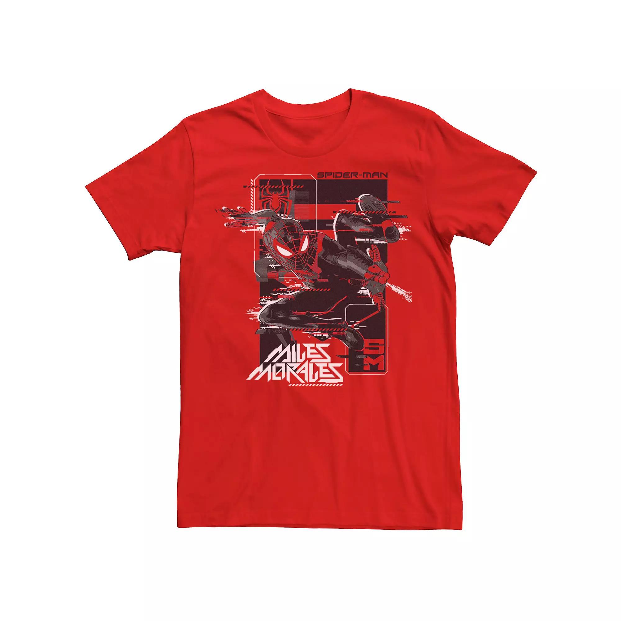 Men's Marvel Spider-Man Miles Morales Glitching Poster Tee,  Product Image