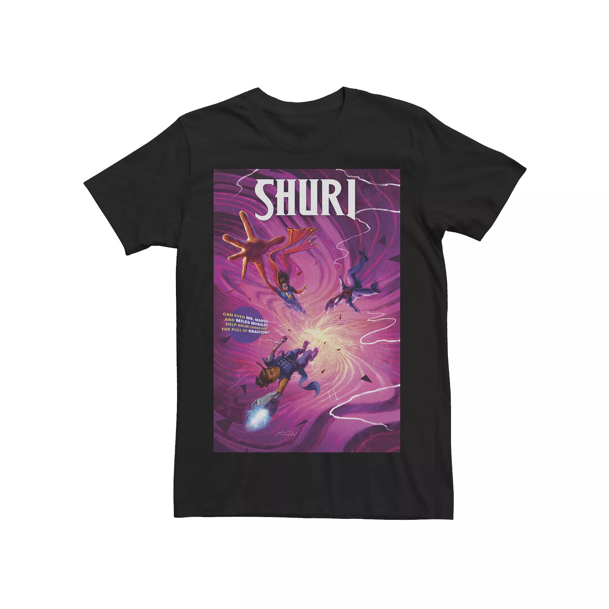 Men's Marvel Shuri With Miles Morales And Kamala Kahn Comic Cover Tee,  Product Image