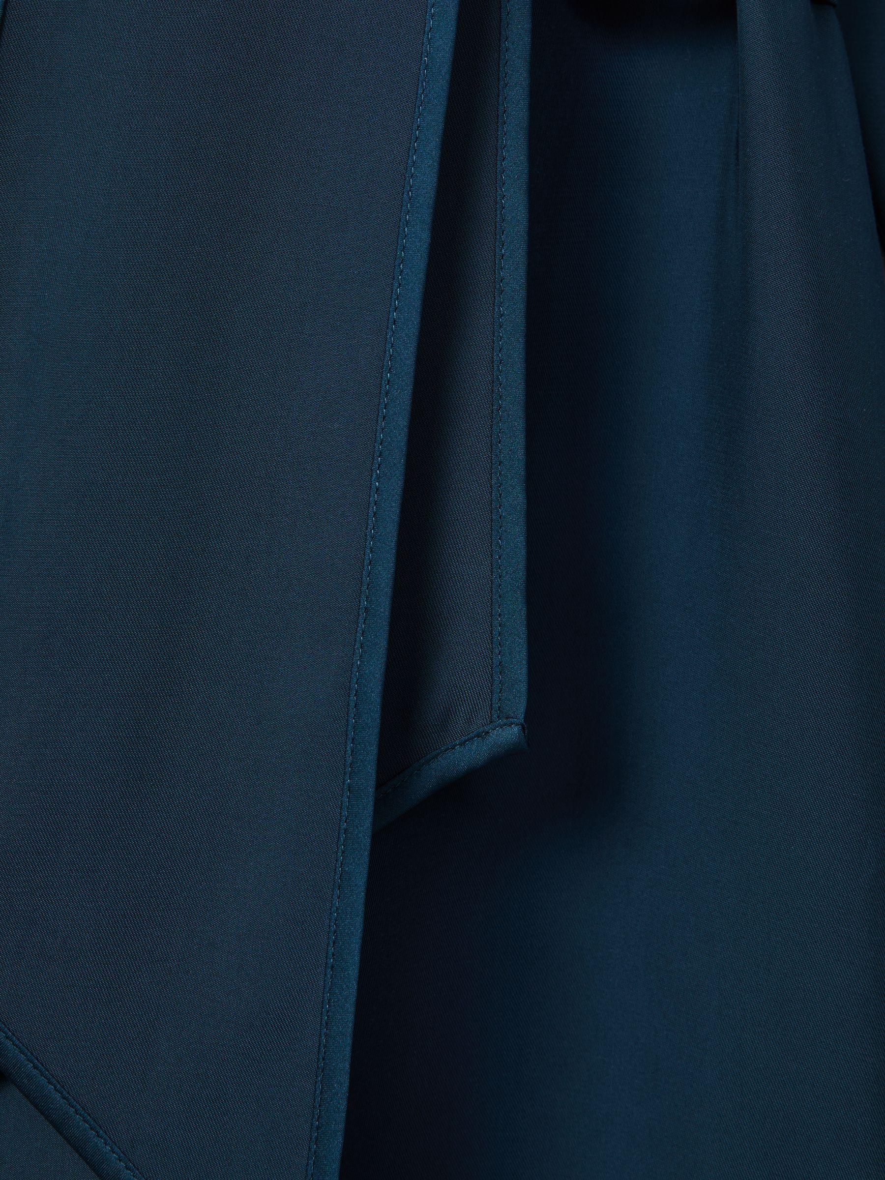 Tie Neck Belted Mini Dress in Teal Product Image