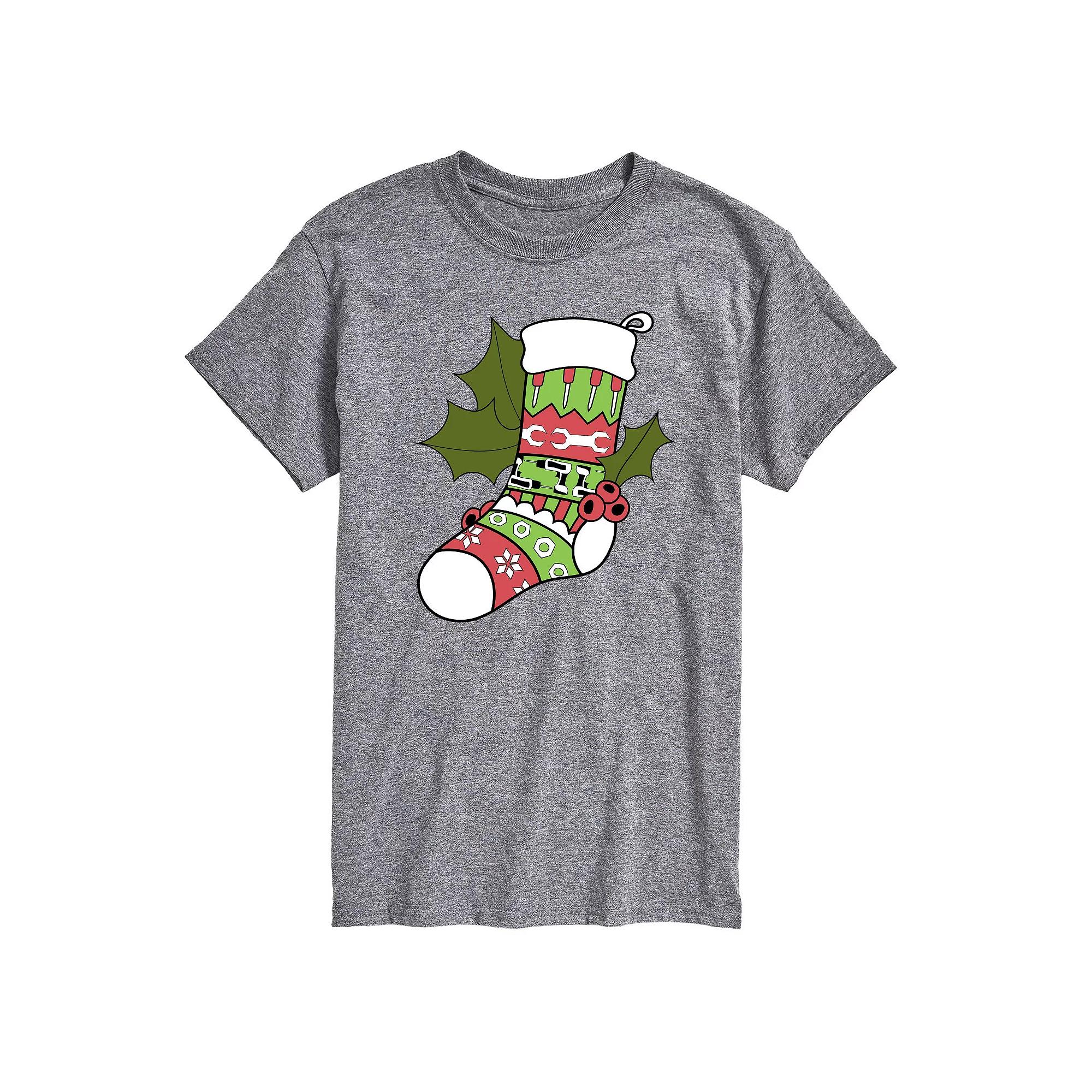 Big & Tall Fair Isle Tool Stocking Graphic Tee, Men's,  Product Image