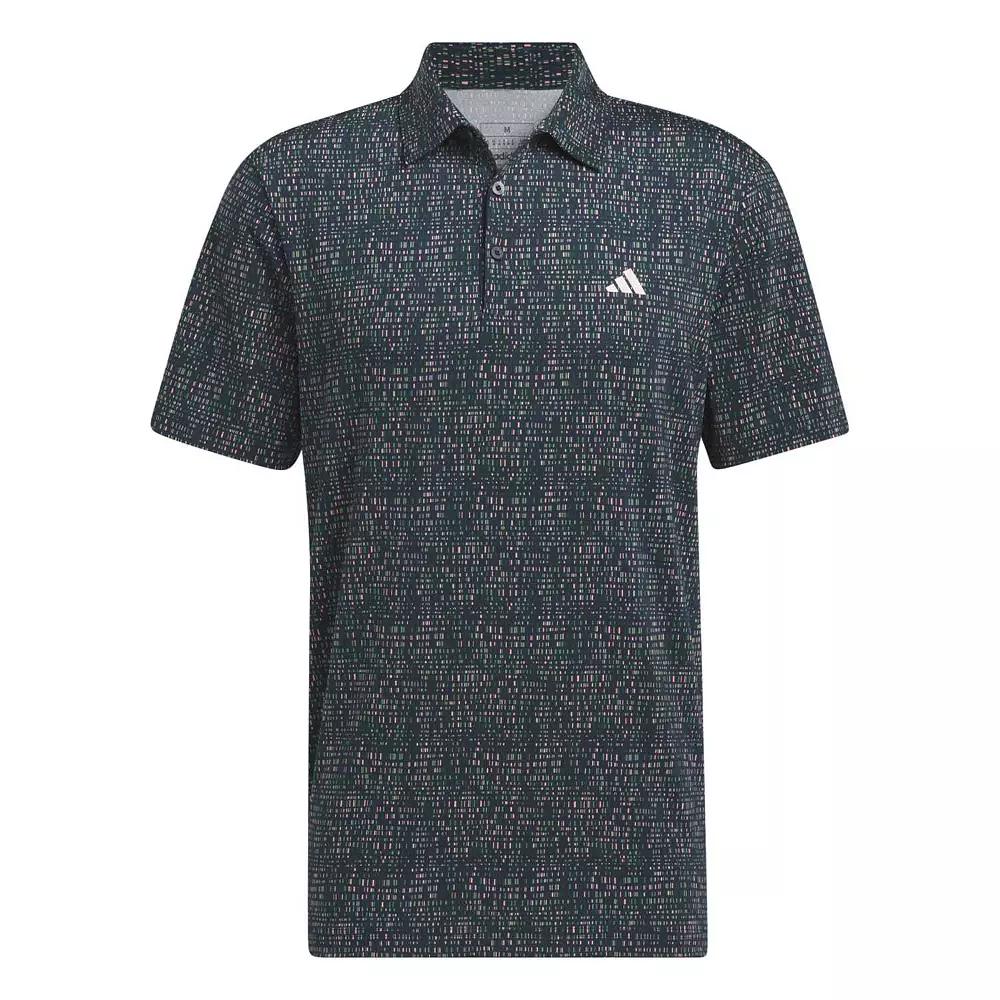 Men's adidas Ultimate365 Power Grid Print Polo Shirt, Size: Medium, Blue Product Image