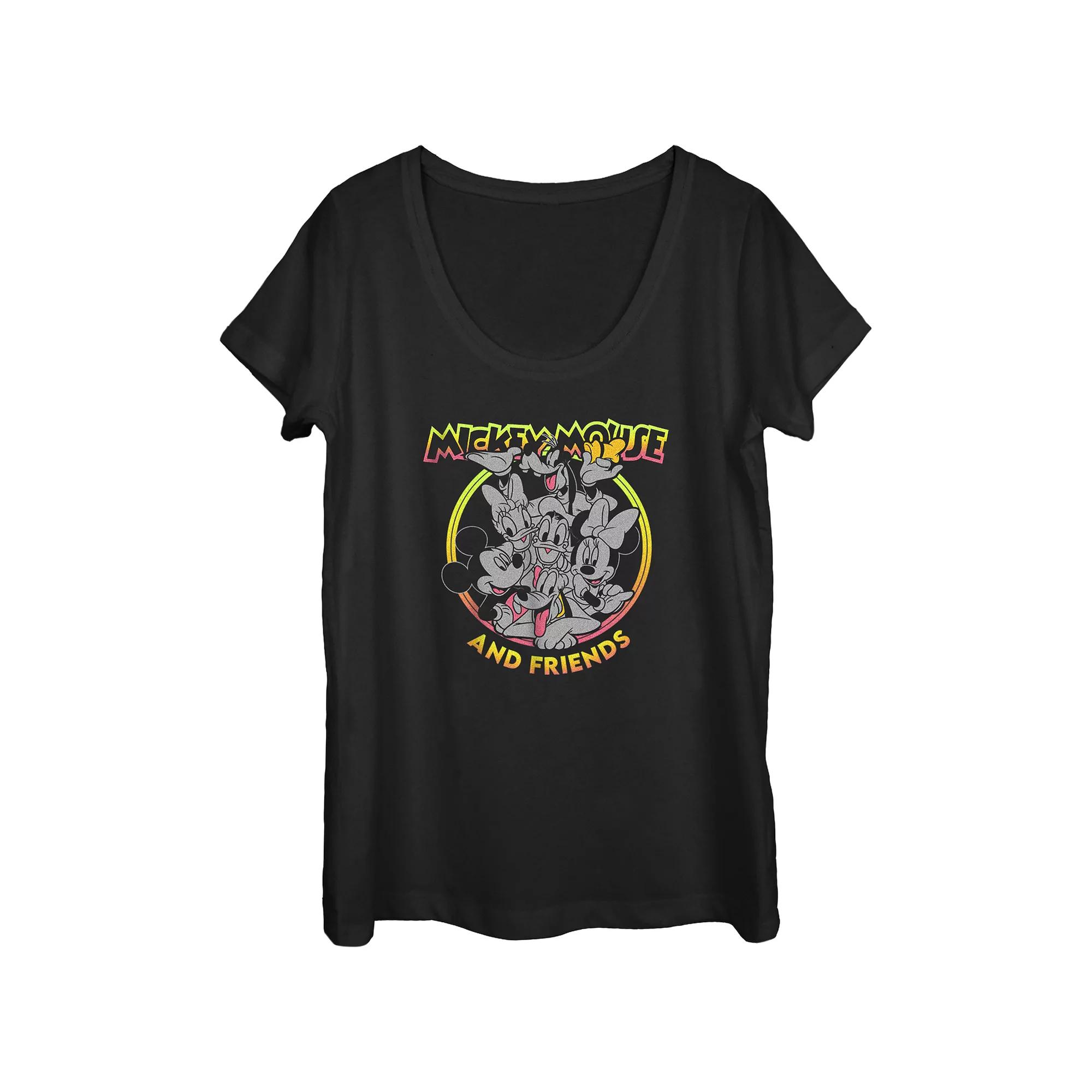 Disney's Mickey Mouse Bright Pals Scoop Neck Juniors' Graphic Tee, Women's,  Product Image