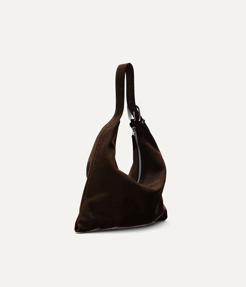 Split leather maxi bag Product Image