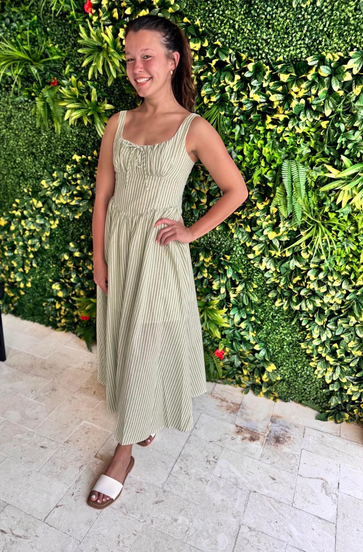 Stripe Corset MIDI Dress Product Image