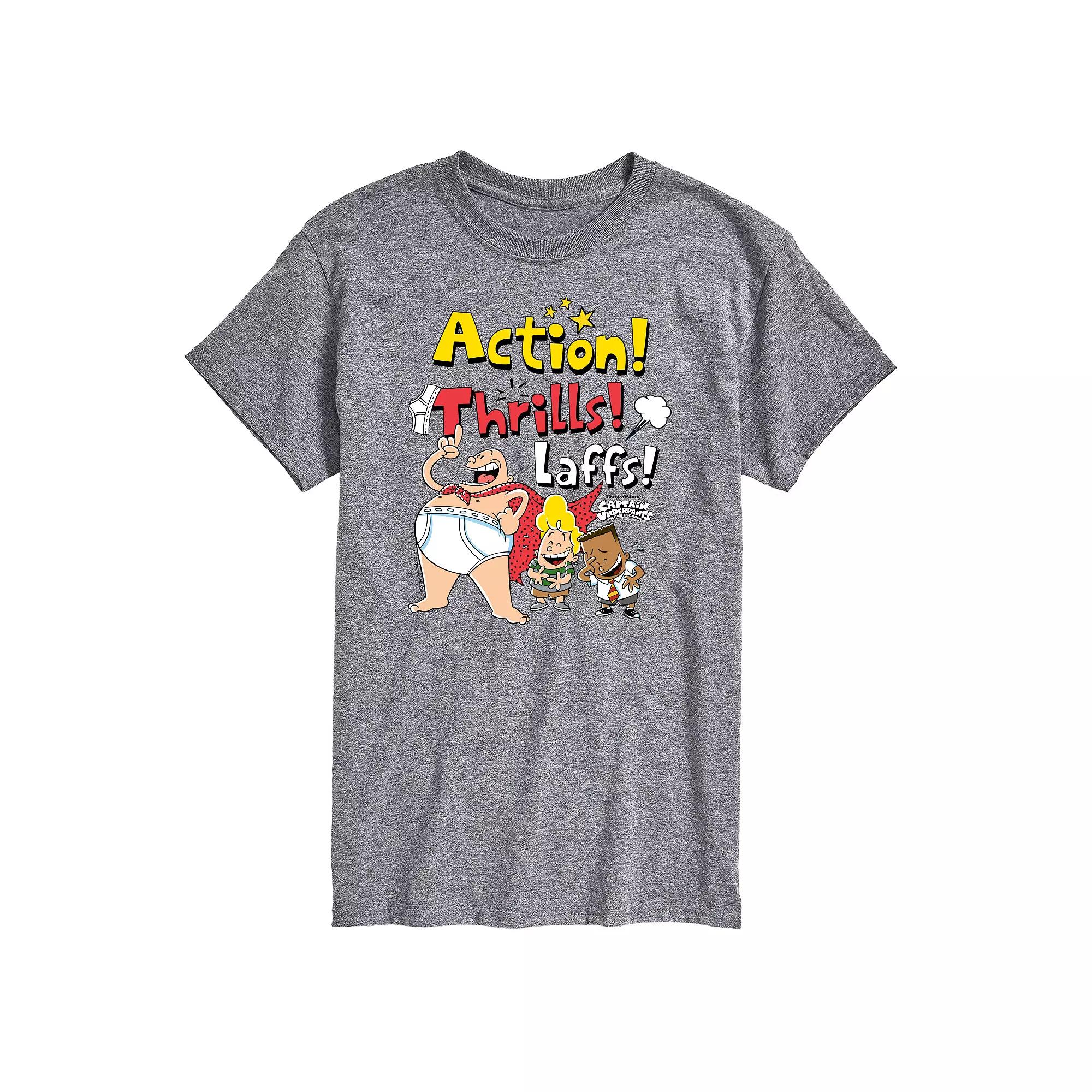 Big & Tall Captain Underpants Action Thrills Graphic Tee, Men's,  Product Image
