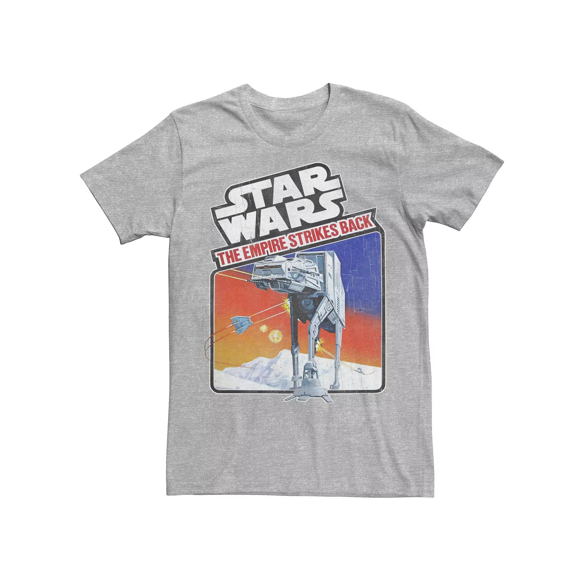 Men's Star Wars Empire Strikes Back Vintage AT-AT Sticker Tee, Size: Large, Athletic Grey Product Image