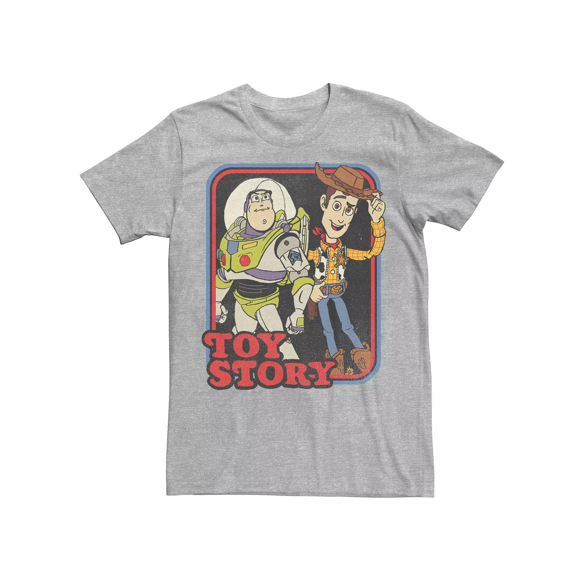 Disney / Pixar's Toy Story Woody & Buzz Lightyear Men's Vintage Tee, Size: XL, Athletic Grey Product Image