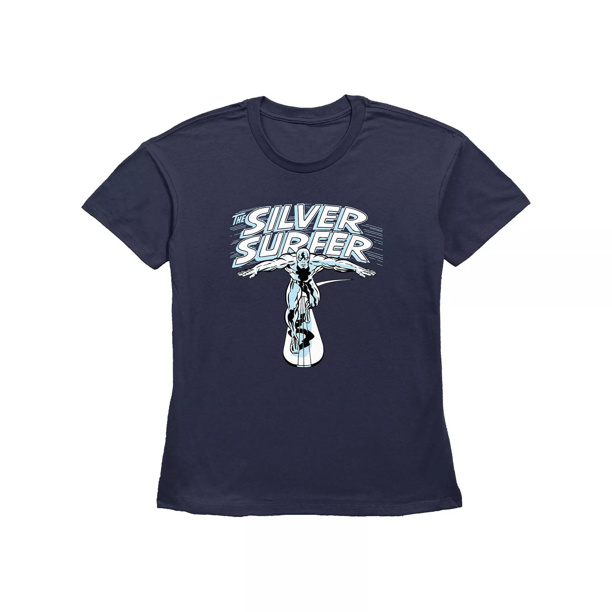 Women's Marvel Fantastic Four The Silver Surfer Poster Graphic Tee, Size: Medium, Blue Product Image