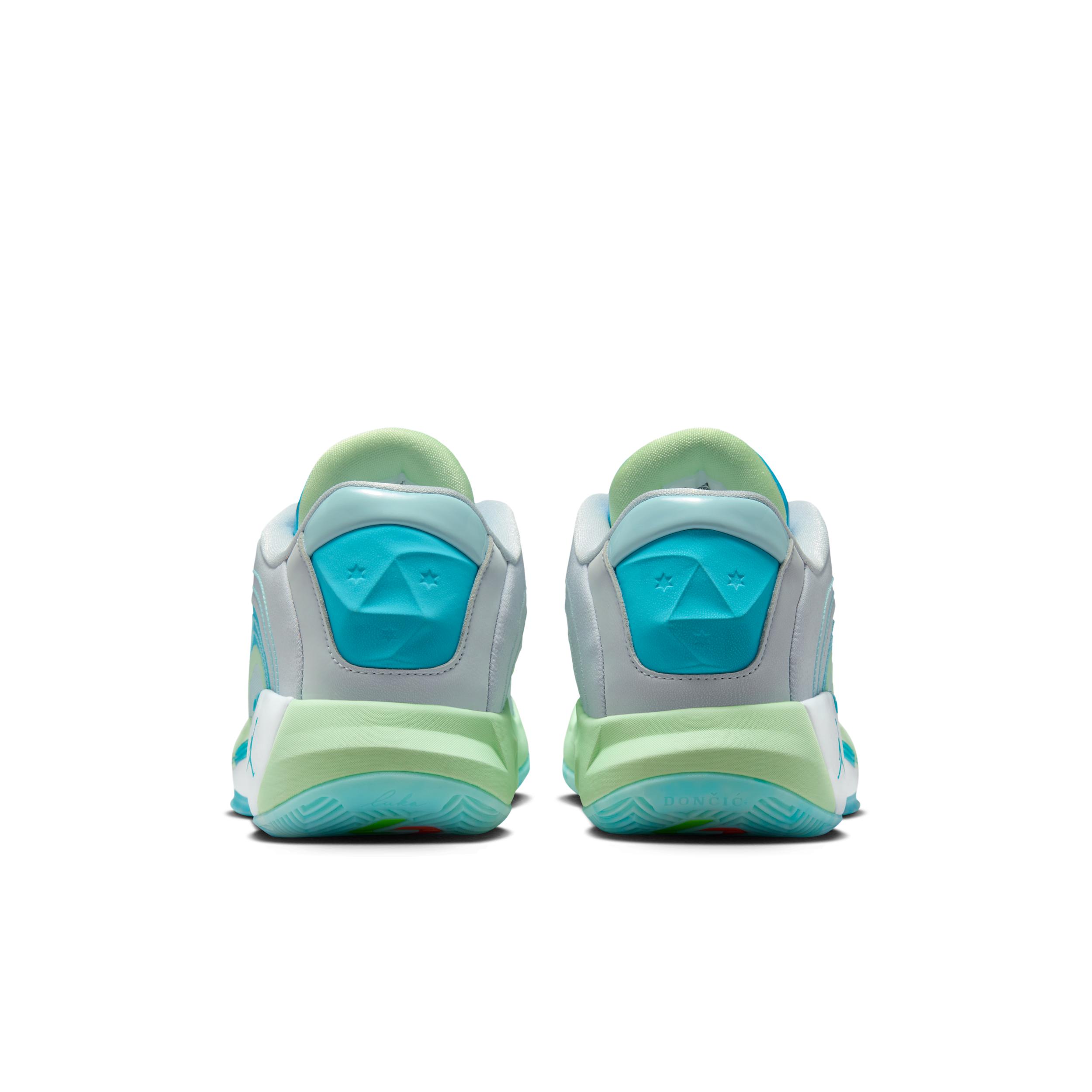 Jordan Mens Jordan Luka 4 - Mens Basketball Shoes Football Grey/Laser Blue/Vapor Green Product Image