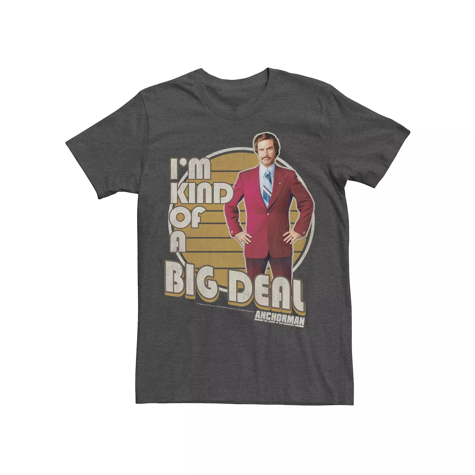 Men's Anchorman I'm Kind Of A Big Deal Retro Striped Portrait Tee,  Product Image