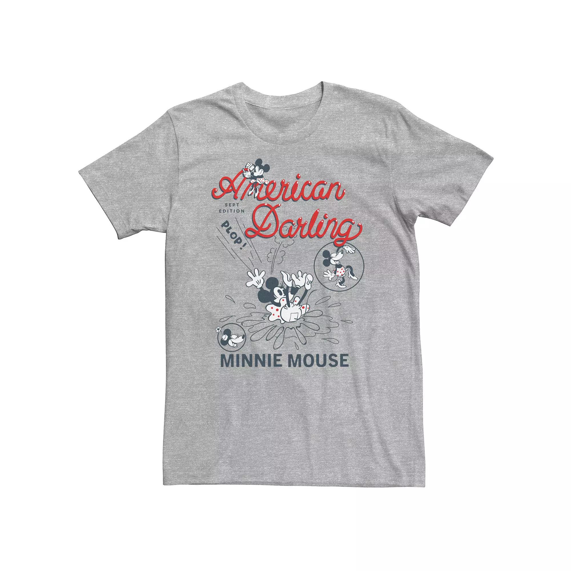 Big & Tall Disney Minnie Mouse American Darling Comic Tee, Men's, Size: 3XL, Athletic Grey Product Image