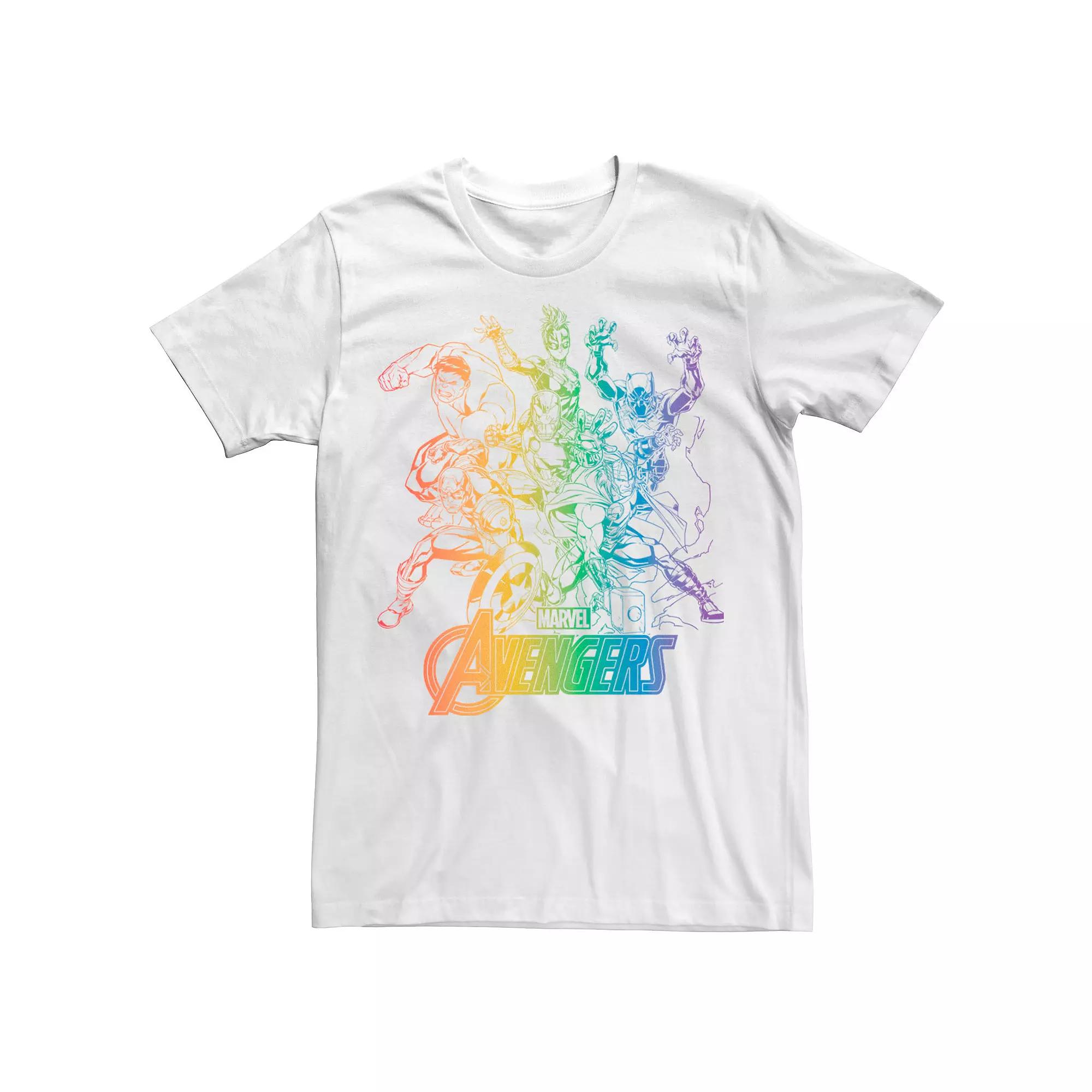 Adult Marvel Avengers Pride Rainbow Gradient Outline Tee, Men's,  Product Image