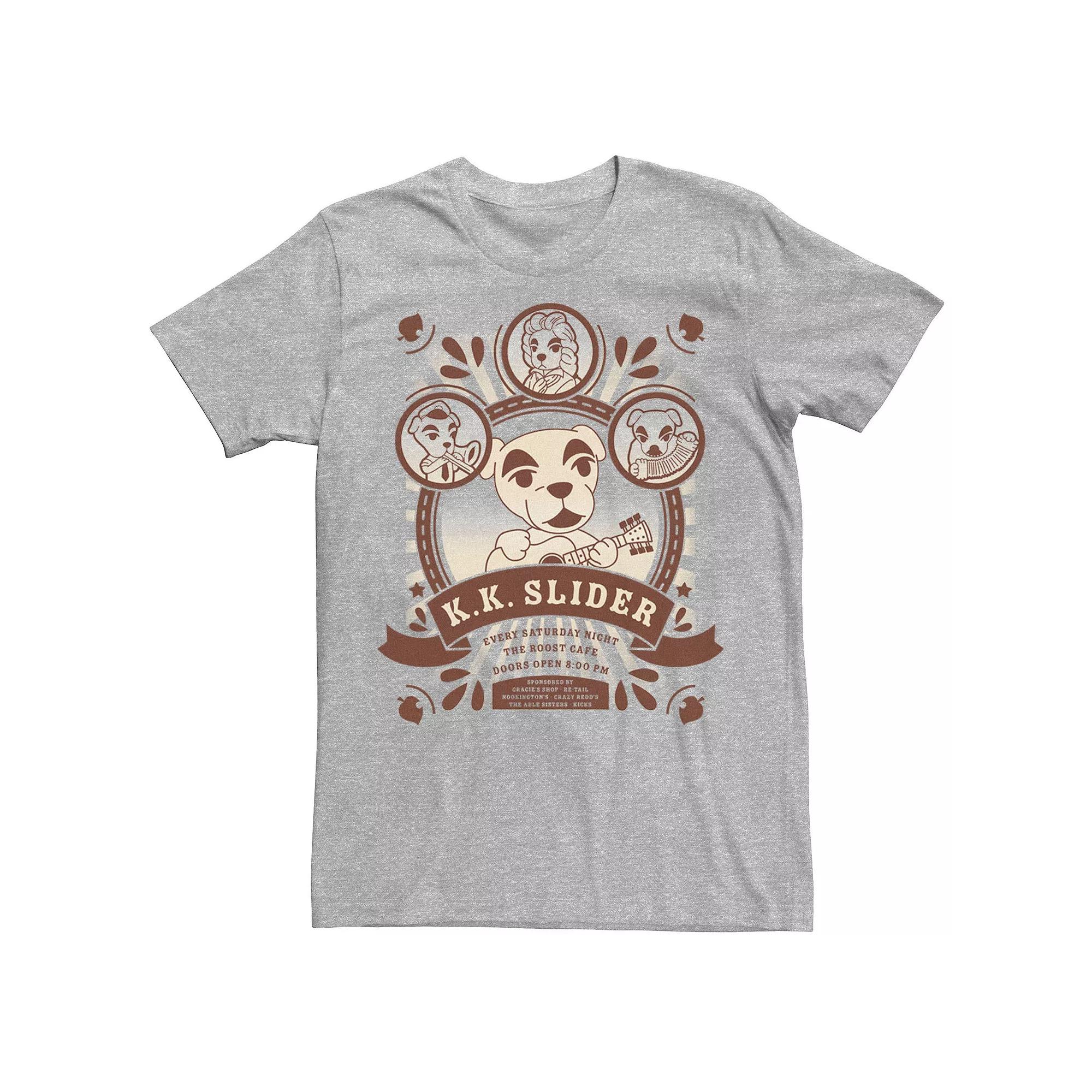 Men's Animal Crossing K.K. Slider At The Roost Poster Tee,  Product Image