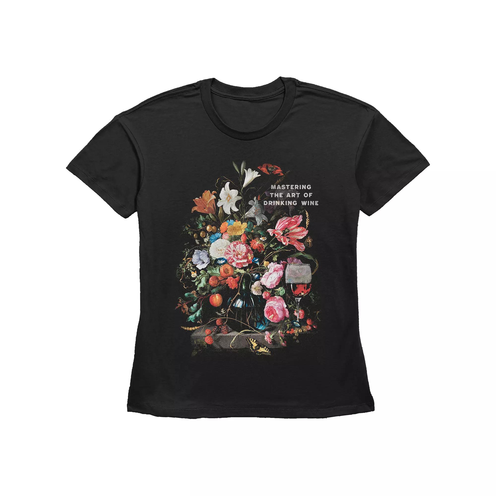 Women's Mastering The Art Of Drinking Wine Basic Fit Graphic Tee,  Product Image