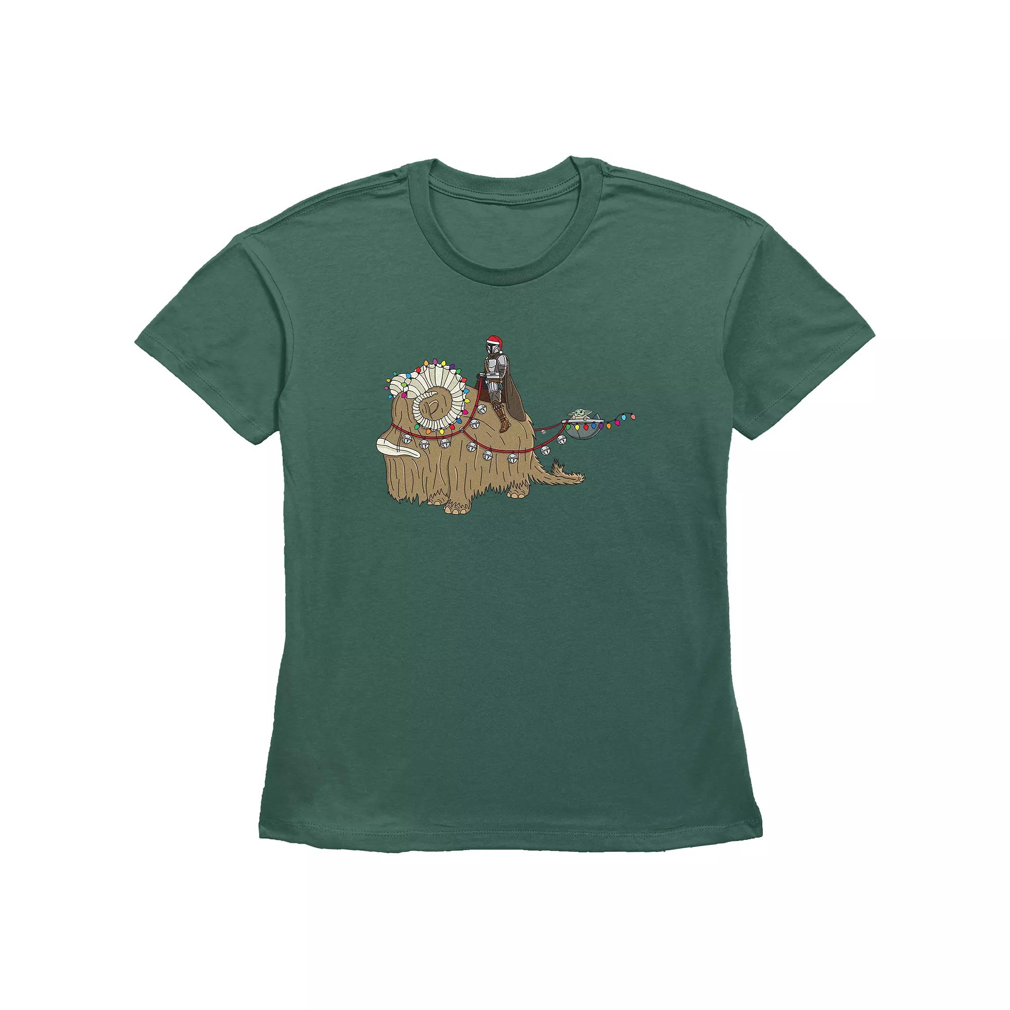 Women's Star Wars The Mandalorian Christmas Ride Graphic Tee,  Product Image
