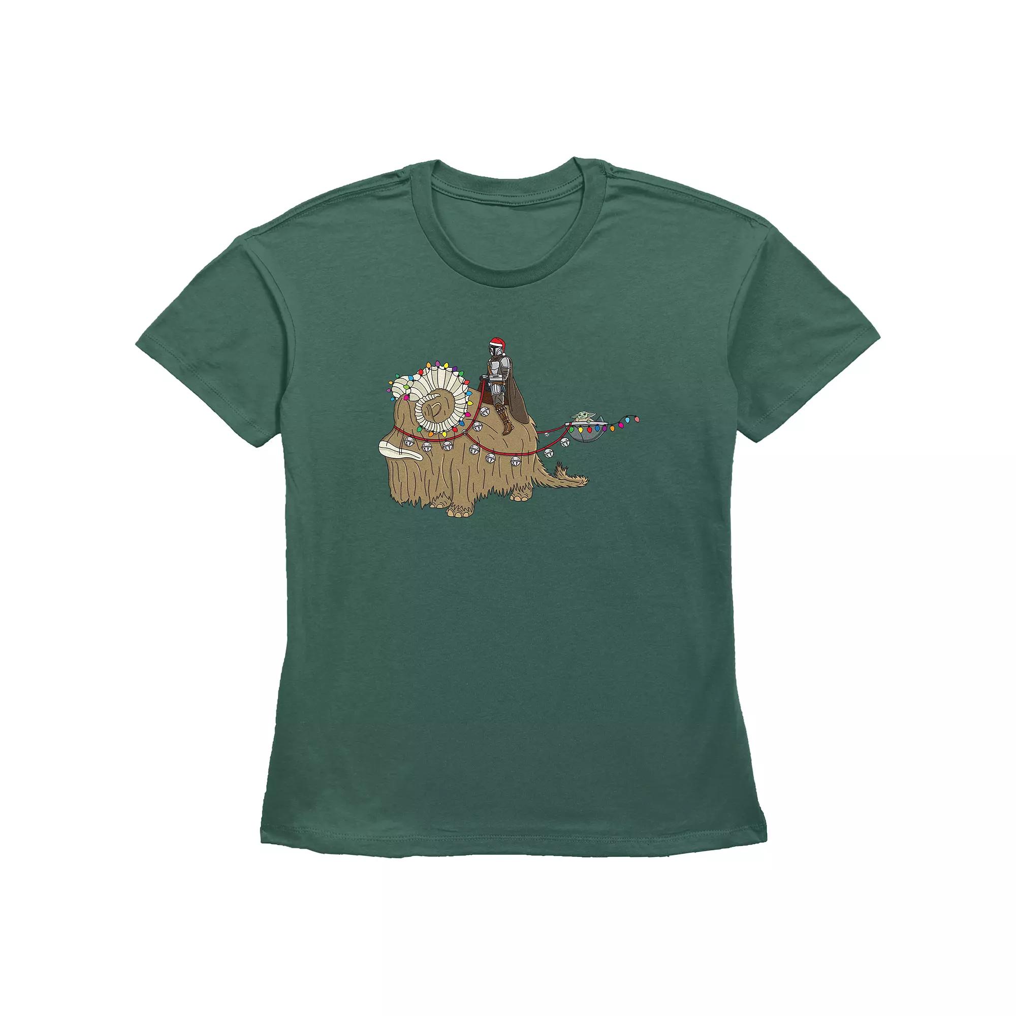 Women's Star Wars The Mandalorian Christmas Ride Graphic Tee,  Product Image