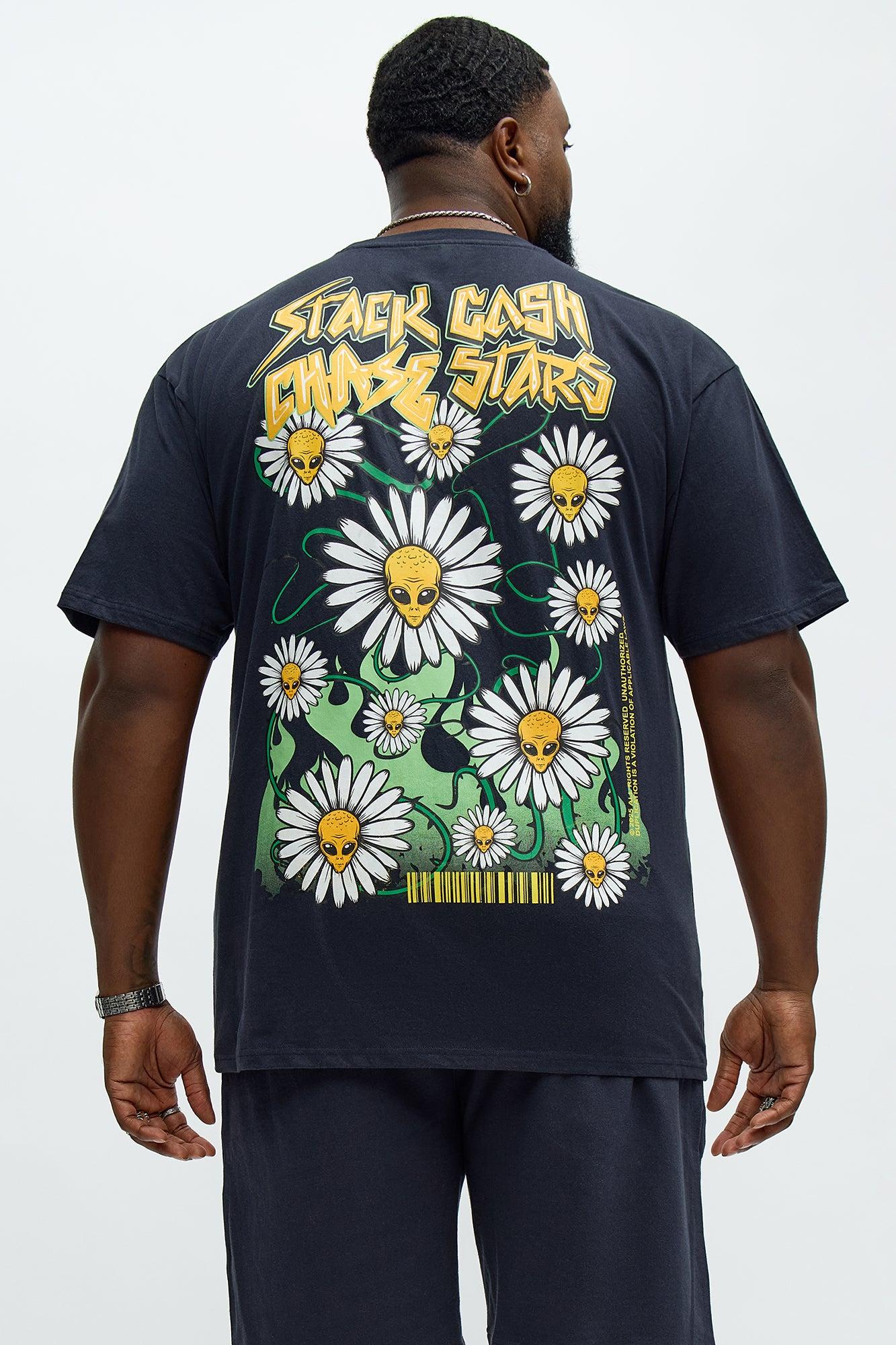 Stack Cash Chase Stars Short Sleeve Tee - Grey Product Image