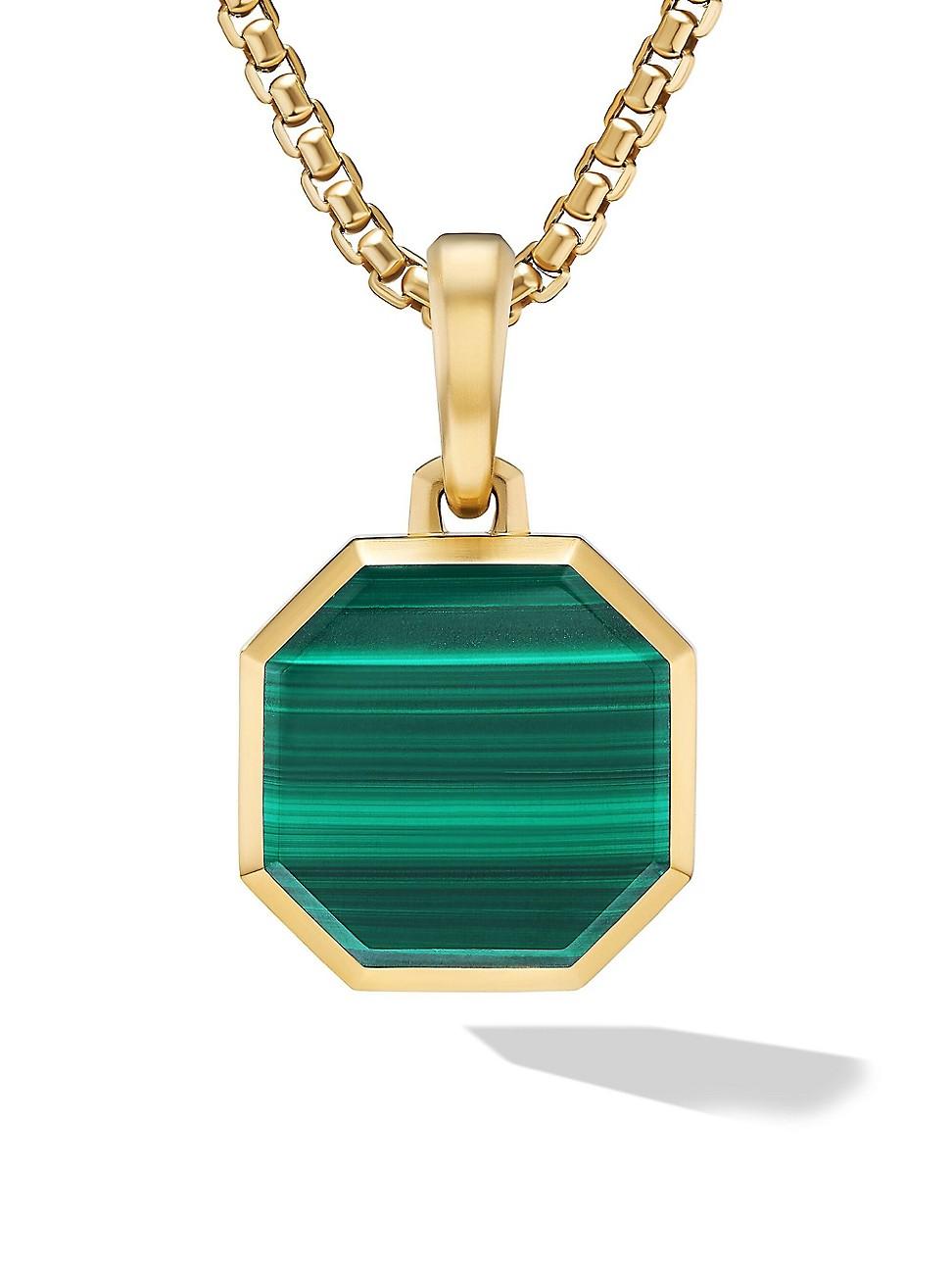 Mens Faceted Stone Amulet in 18K Yellow Gold Product Image