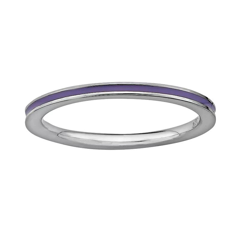 Stacks & Stones Sterling Silver Purple Enamel Stack Ring, Women's, Size: 7 Product Image