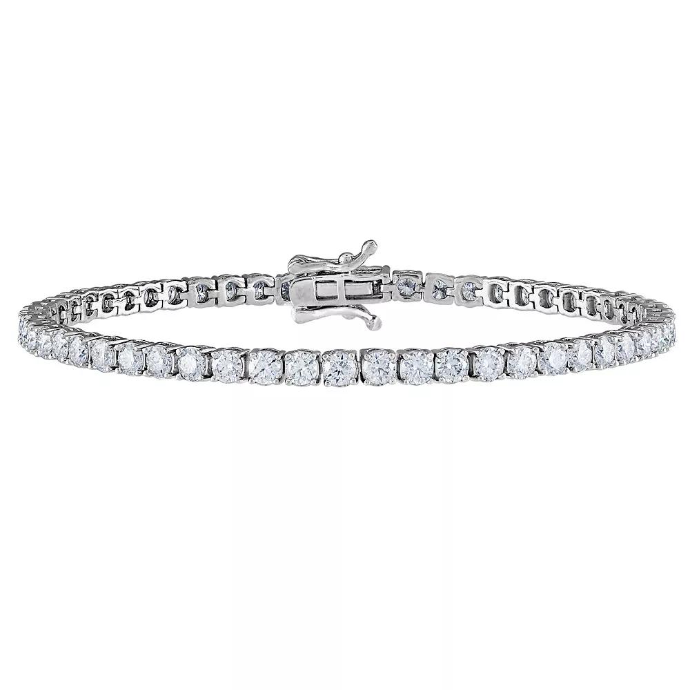 White Lotus Sterling Silver 9 Carat T.W. Lab-Created Moissanite Tennis Bracelet, Women's Product Image