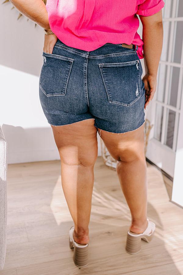 Judy Blue Eleanor High Waist Distressed Shorts Curves Product Image