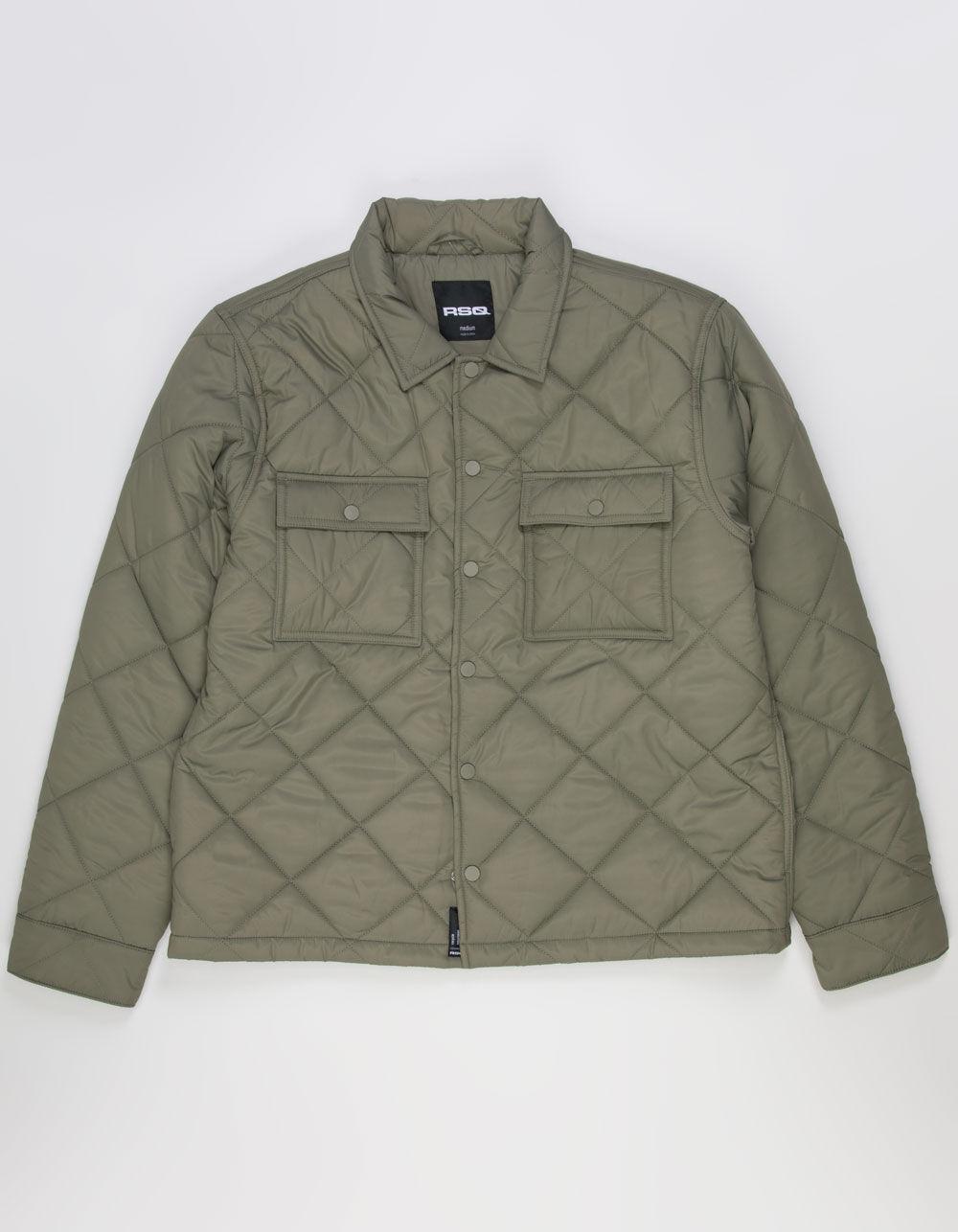 RSQ Mens Quilted Nylon Jacket - OLIVE Product Image