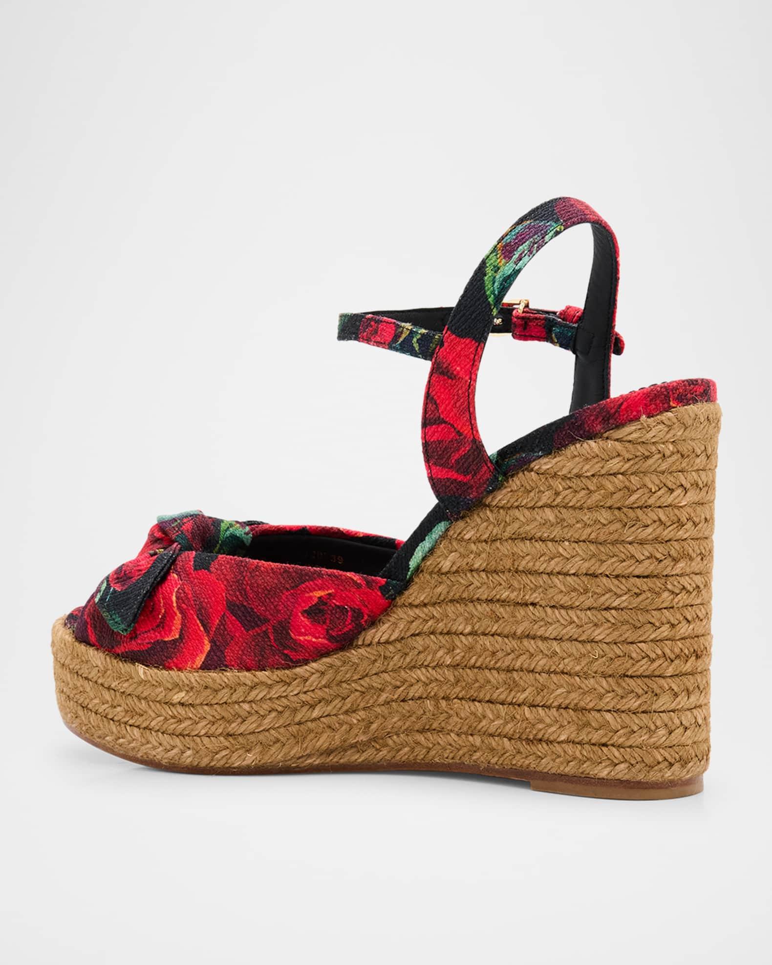 Lolita Floral Wedge Espadrille Sandals Product Image