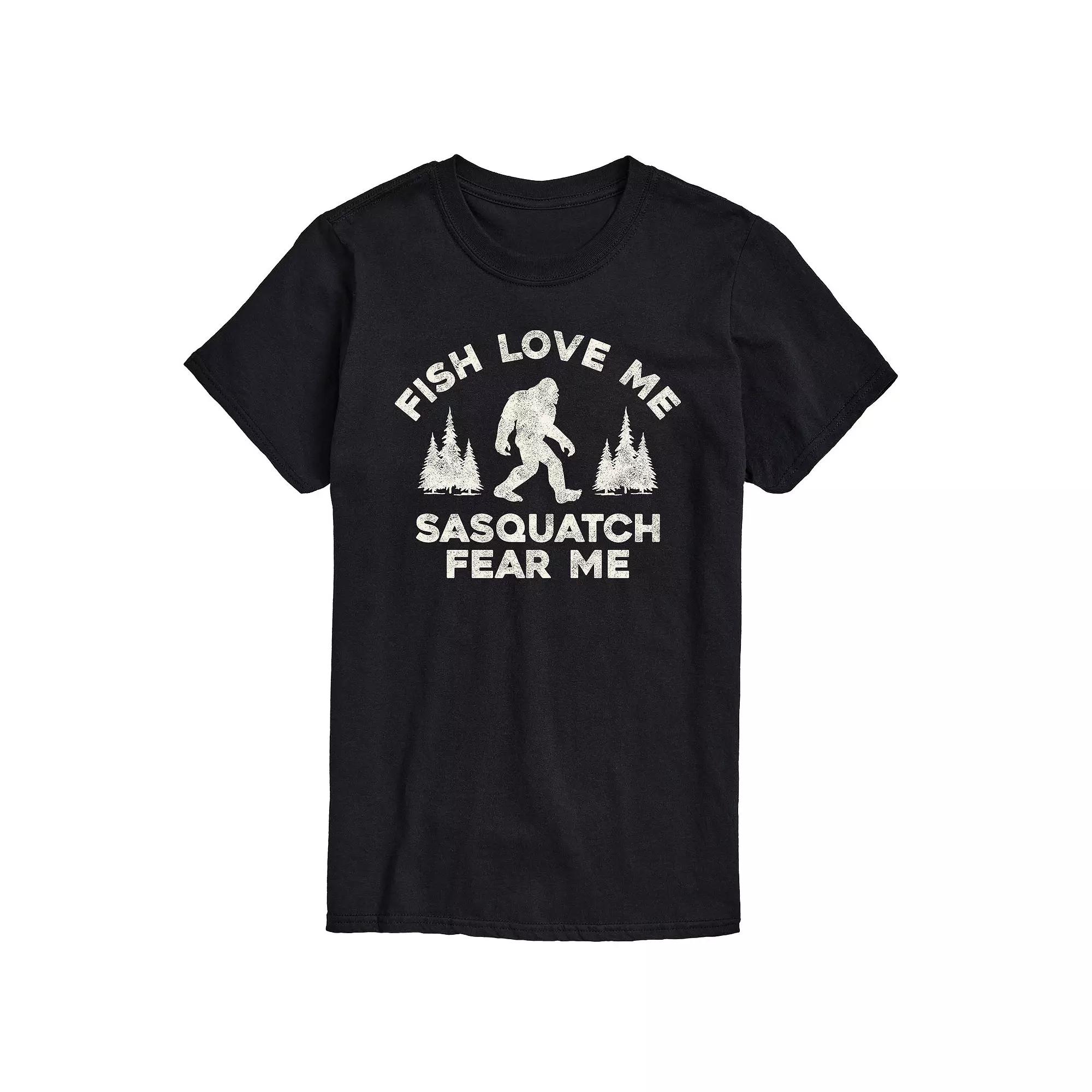 Men's Sasquatch Fear Me Fish Love Me Graphic Tee,  Product Image