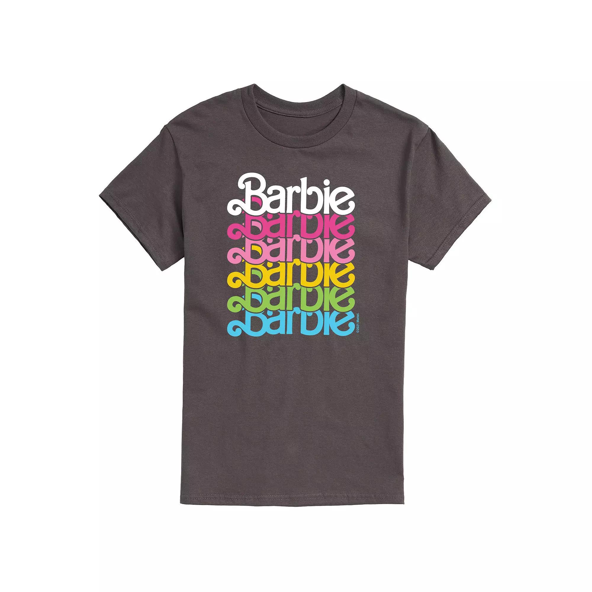 Big & Tall Barbie® Stacked Rainbow Graphic Tee, Men's,  Product Image