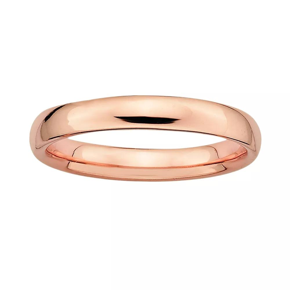 Stacks & Stones 18k Rose Gold Over Silver Stack Ring, Women's, Size: 7, Pink Product Image