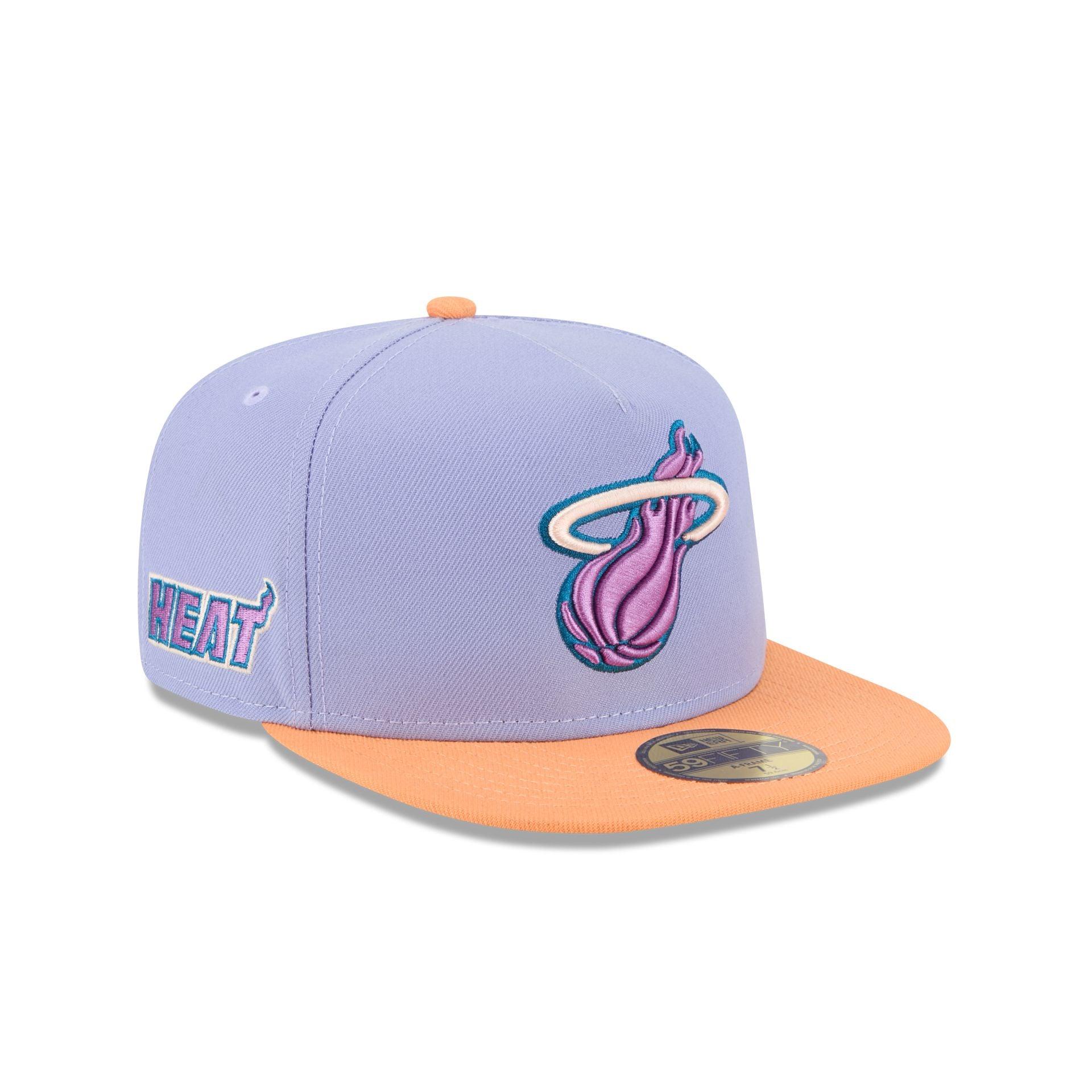 Miami Heat Lavender 59FIFTY A-Frame Fitted Hat Male Product Image