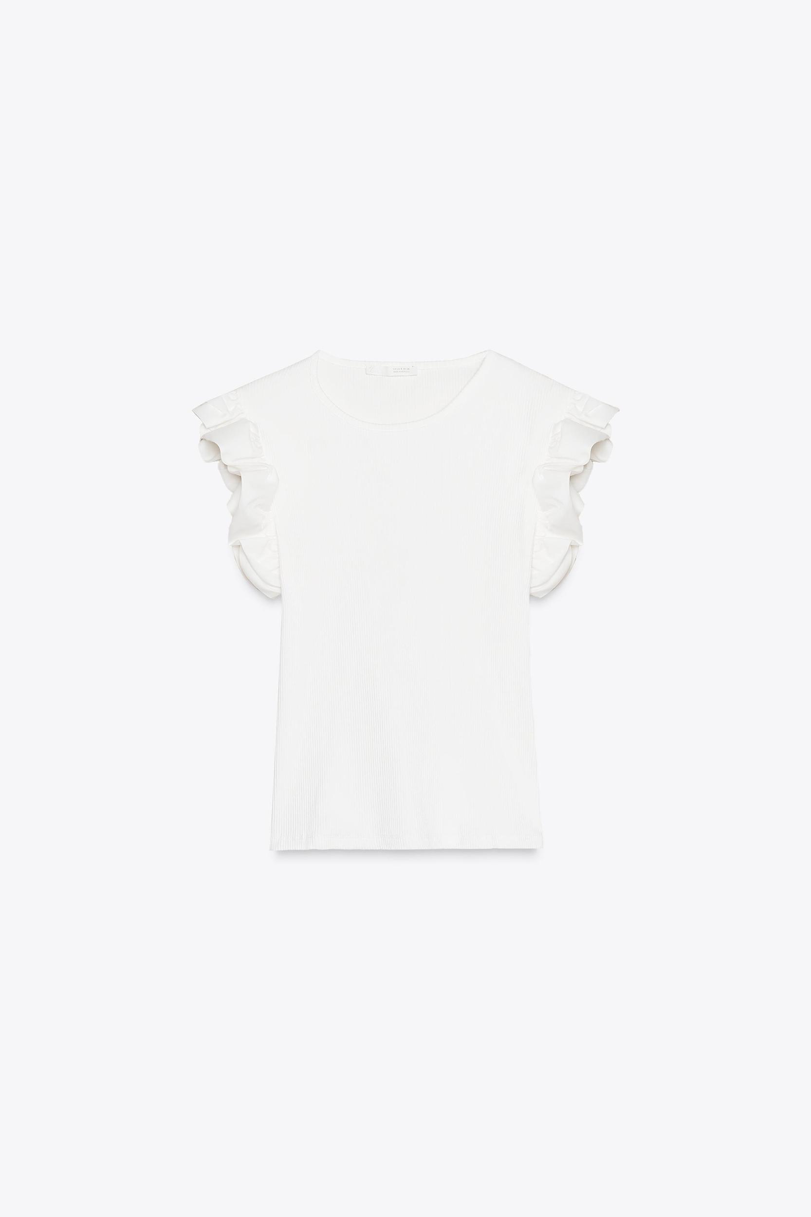 COMBINATION RUFFLED T-SHIRT Product Image