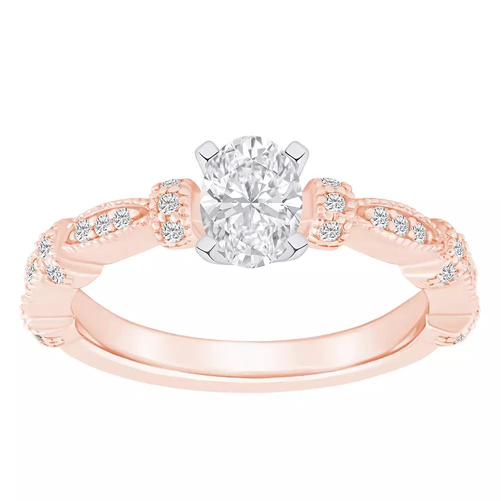 Alyson Layne 14k Gold 1/2 Carat T.W. Diamond Oval Engagement Ring, Women's, Size: 7.50, White Gold Product Image