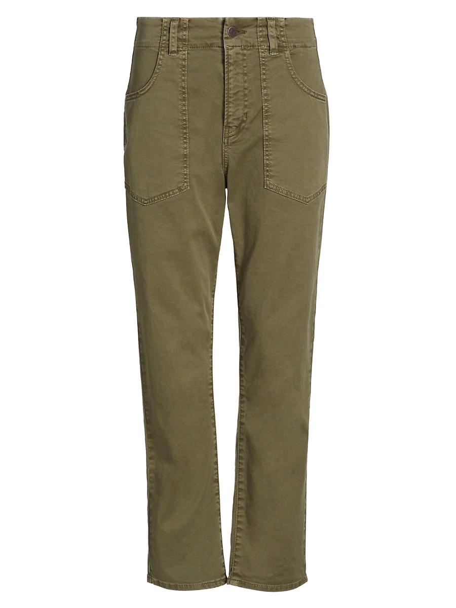 Womens Arya Cotton-Blend Straight-Leg Cargo Pants Product Image