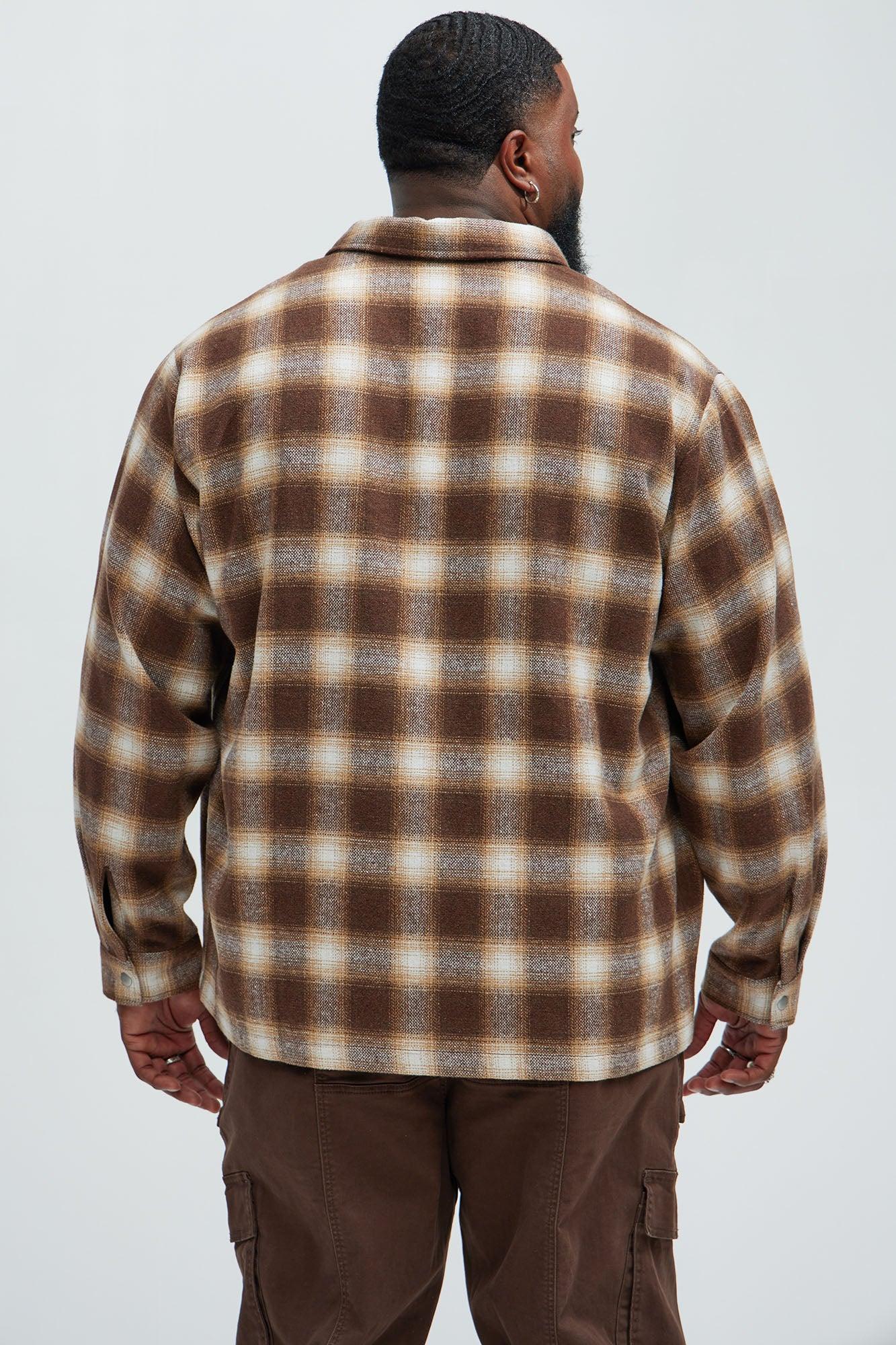 Cassnet Plaid Button Up Shirt - Brown Combo Product Image