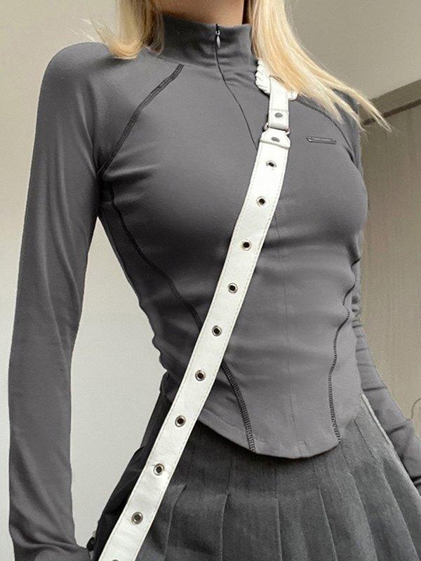 Stitch Detail Long Sleeve Top Product Image