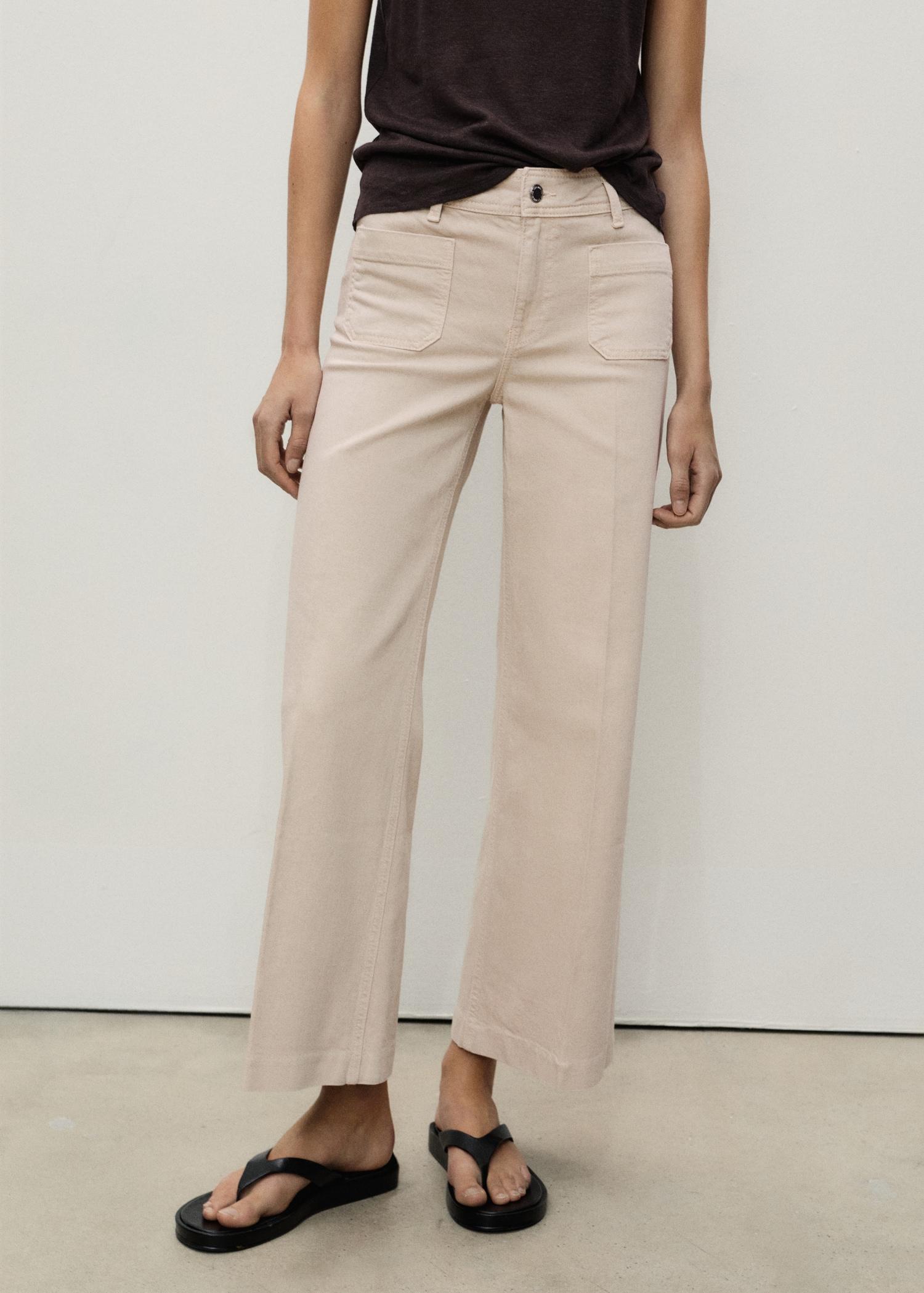Wide-leg jeans with pockets - Women | MANGO USA Product Image