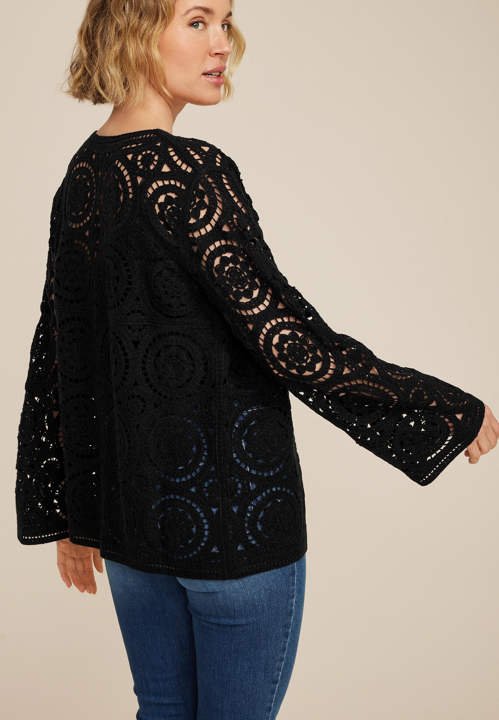 Crochet Long Sleeve Cardigan Product Image
