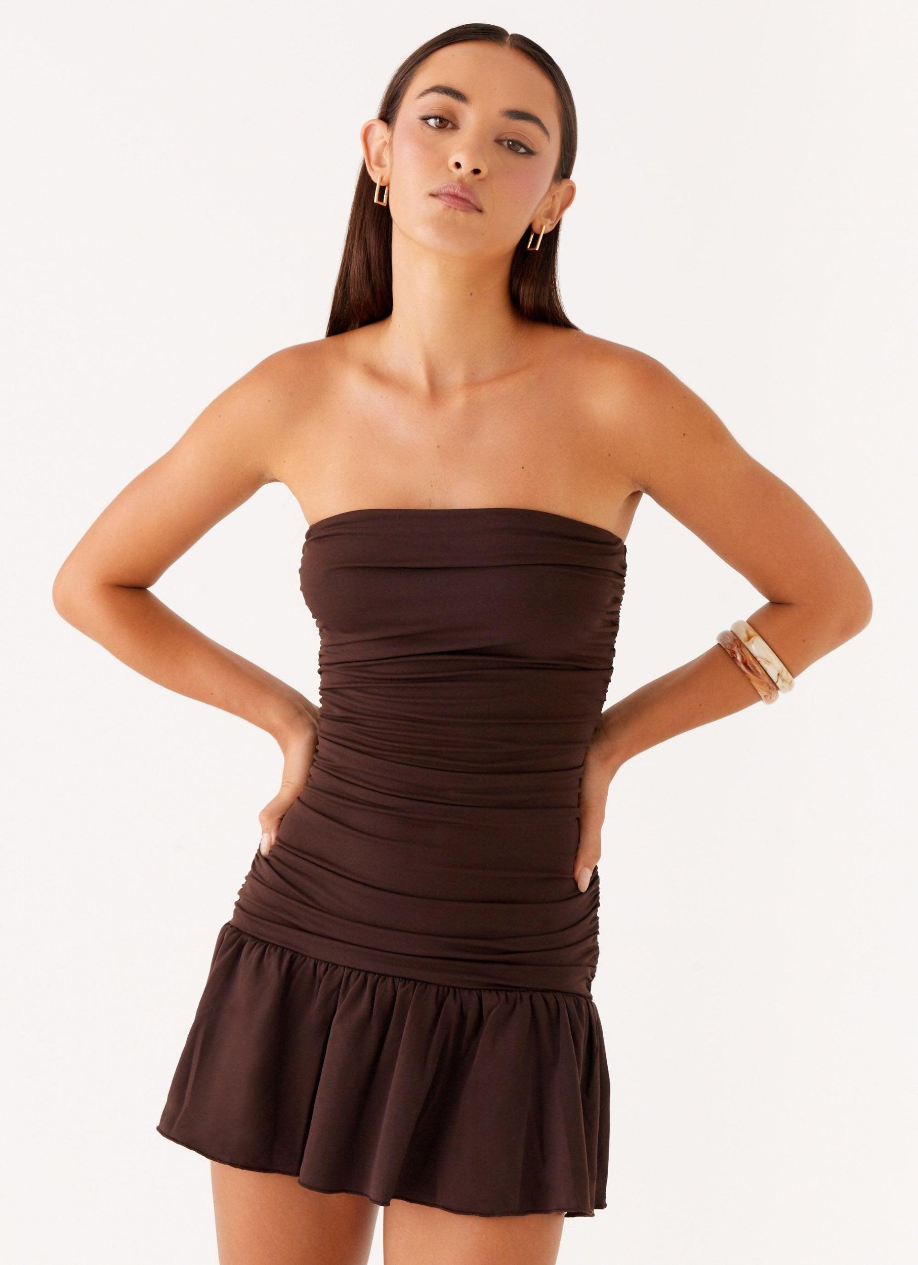 Eclair Mini Dress - Chocolate Product Image