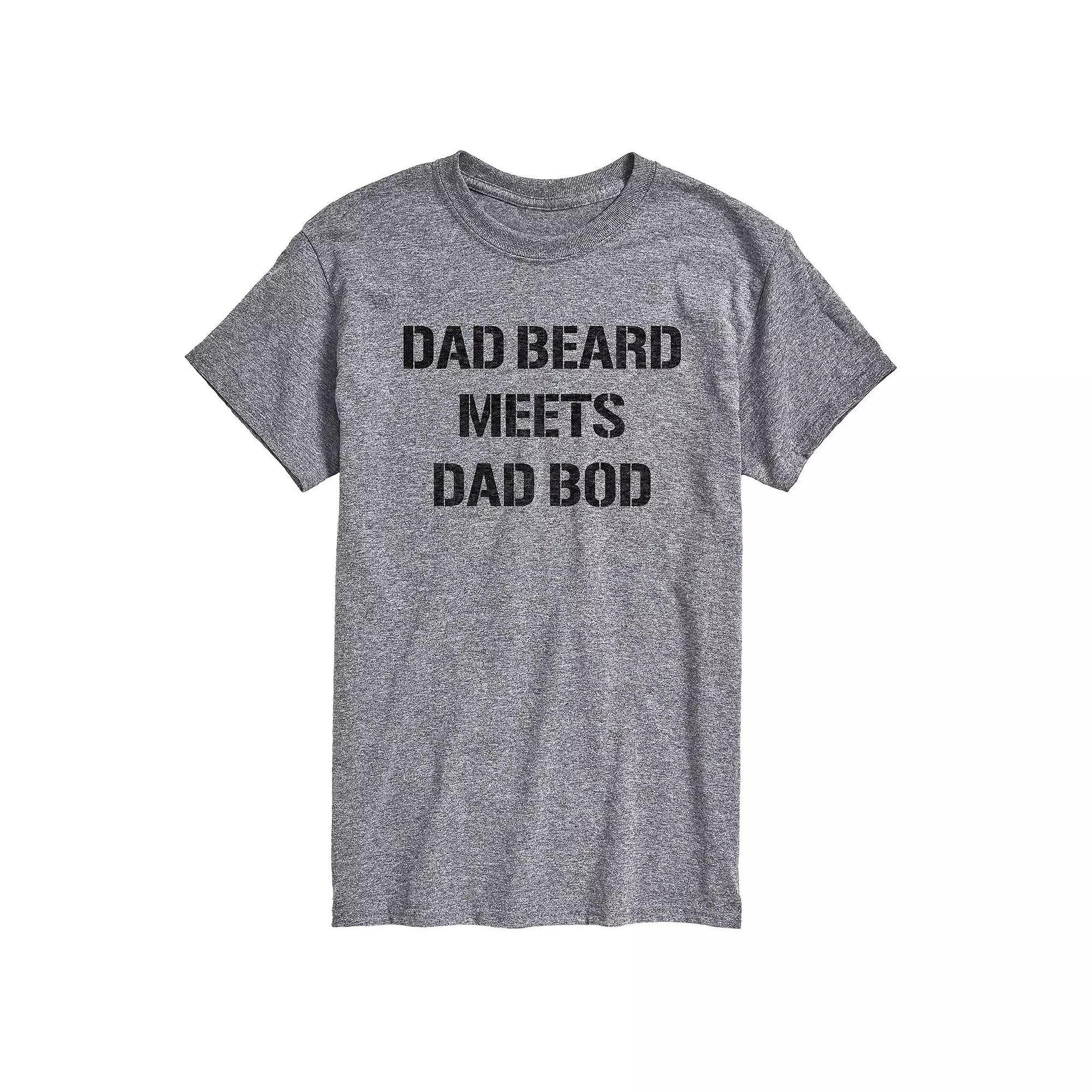Big & Tall Dad Beard Meets Dad Bod Graphic Tee, Men's,  Product Image