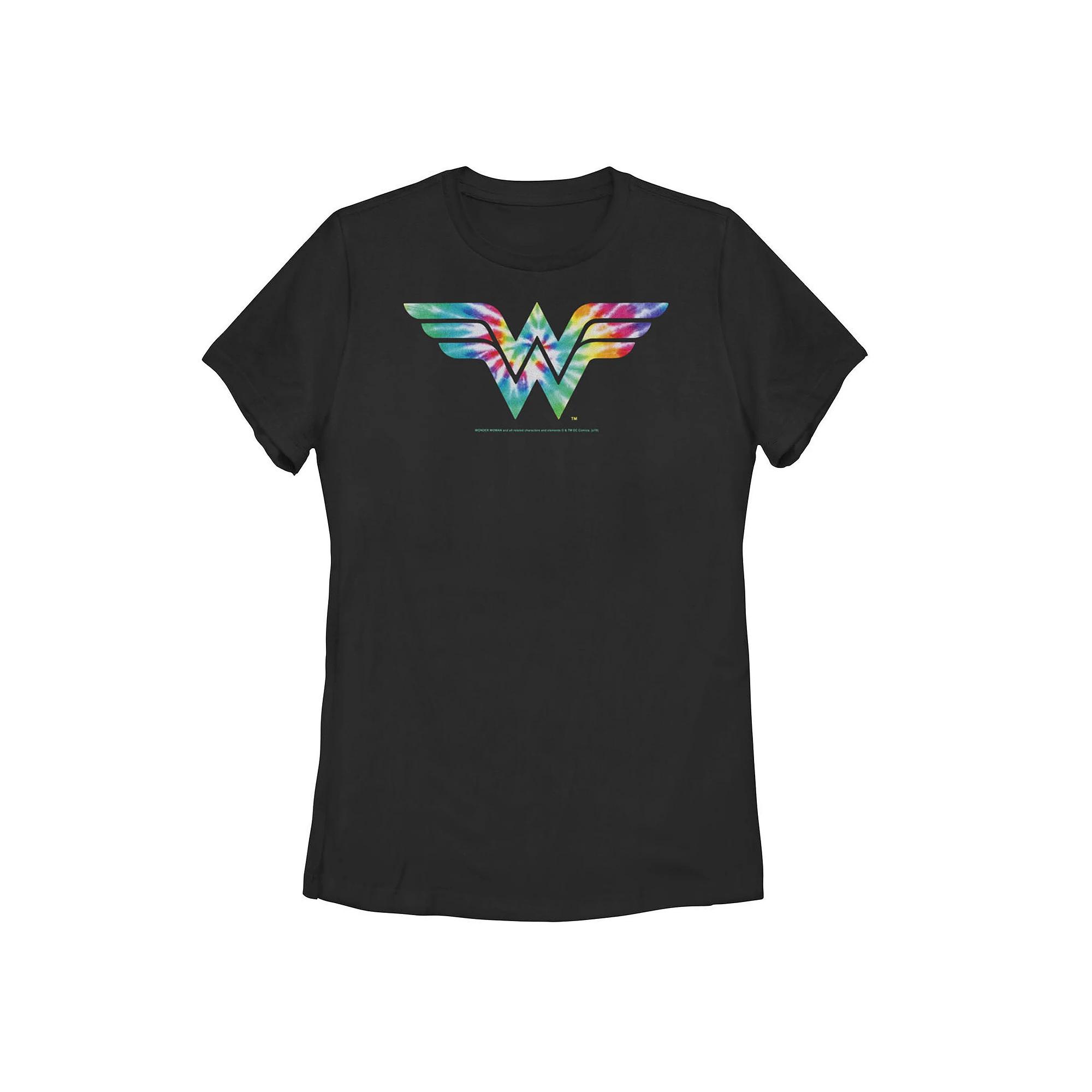 Juniors' DC Comics Wonder Woman Tie Dye Logo Graphic Tee, Girl's, Size: XXL, Black Product Image